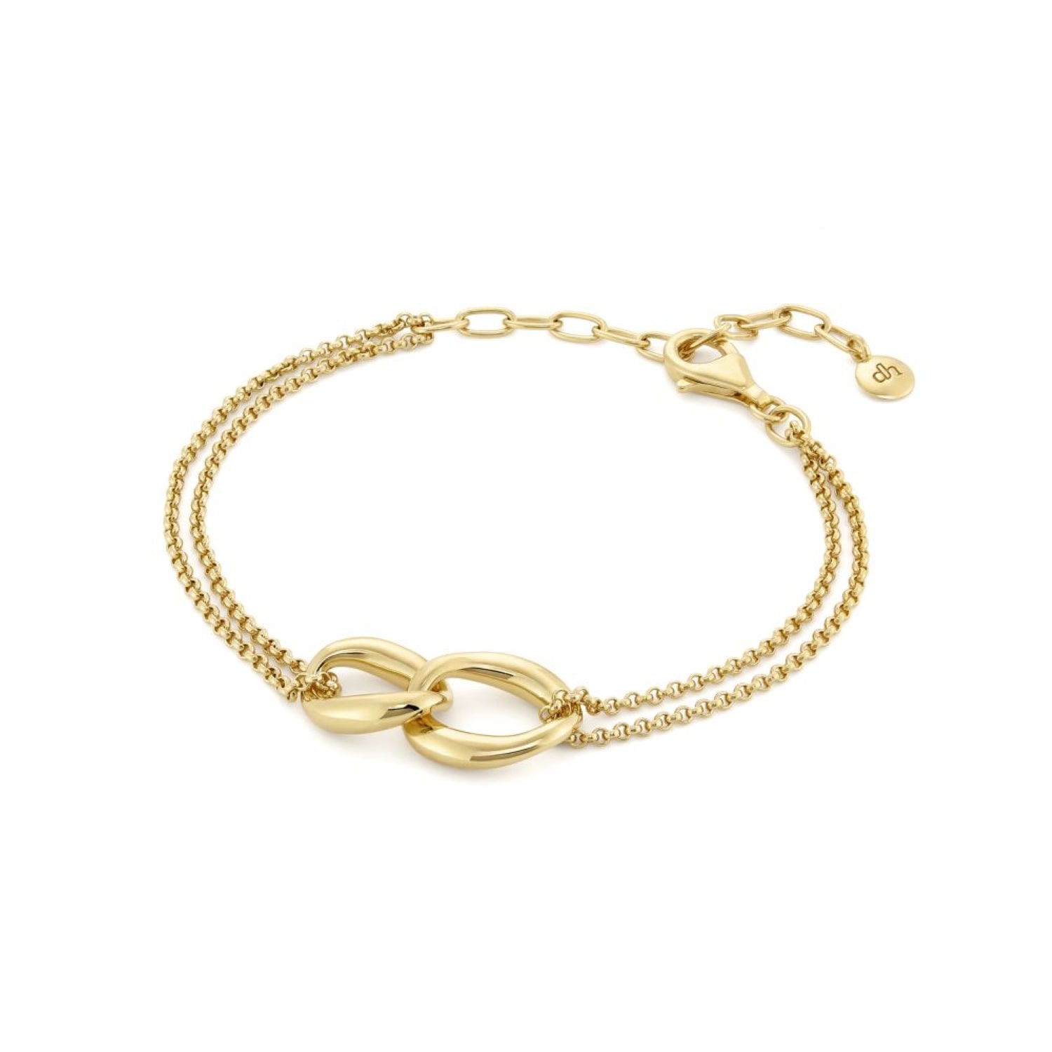 Dinny Hall Women's Yellow / Gold Wave Double Link Bracelet In Gold