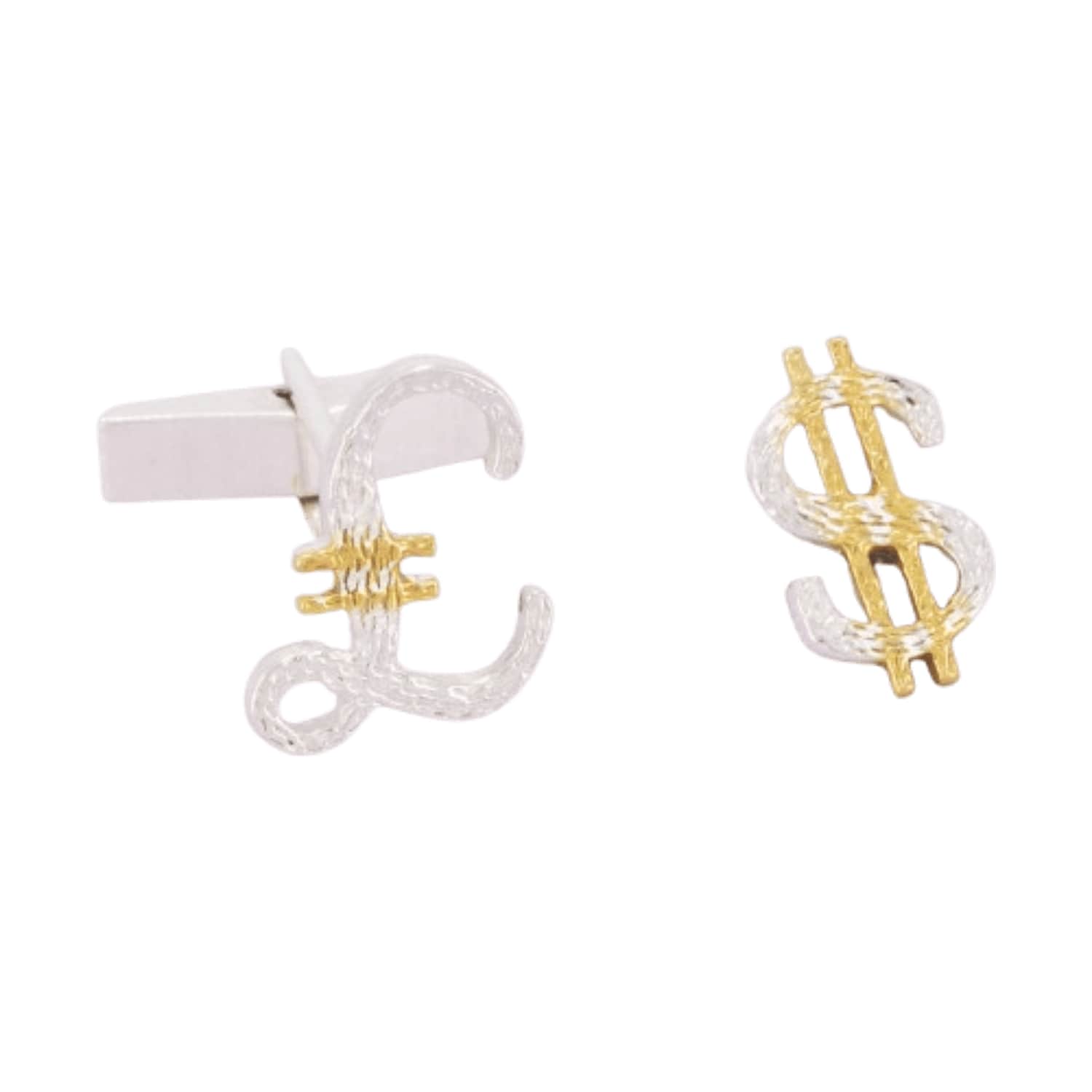 Men's Pound Sterling And Dollar Cufflinks Eighteen Carat Gold On Sterling Silver | Simon Kemp Jewellers