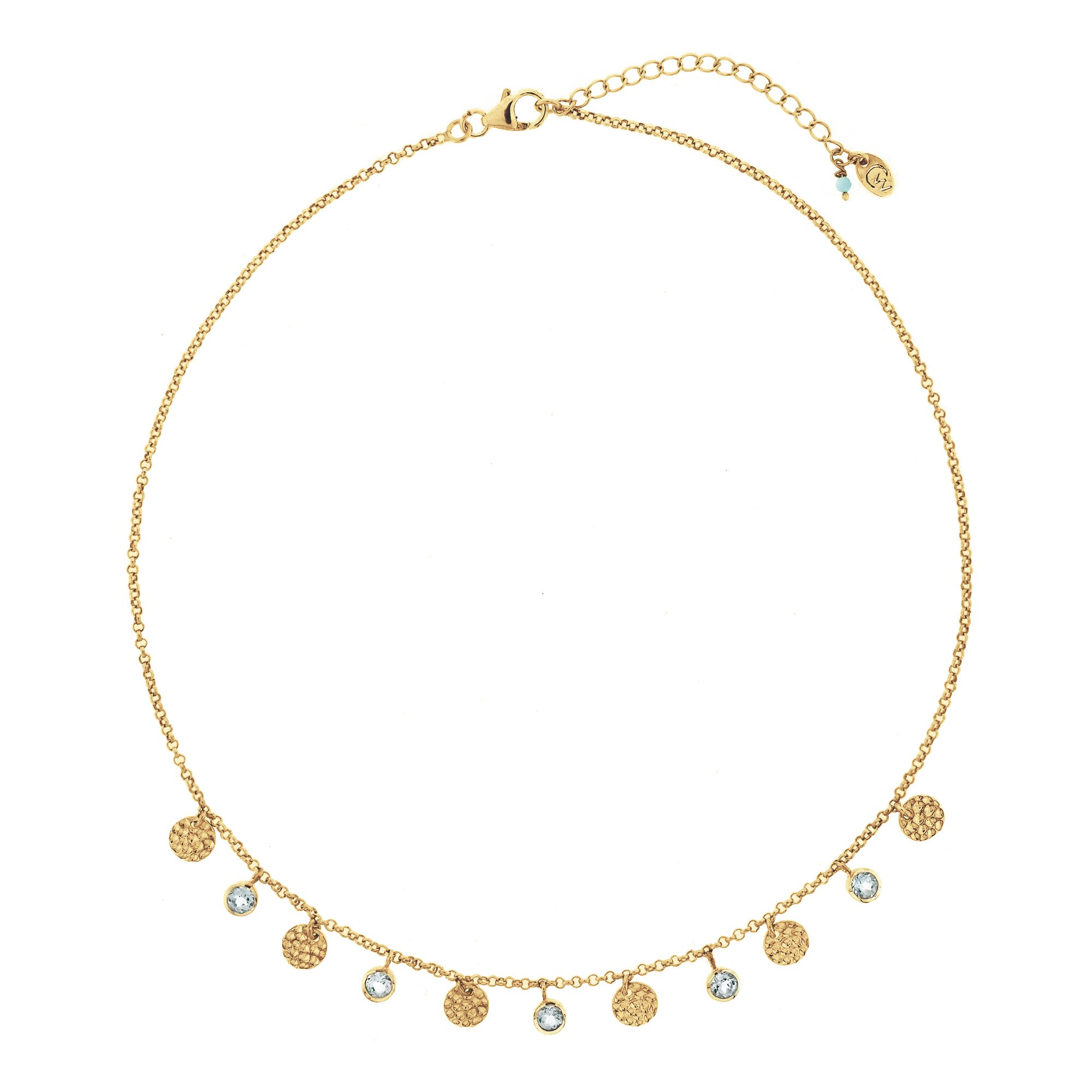 Women’s Lakshmi Gold Vermeil Necklace - Blue Topaz Charlotte’s Web Jewellery