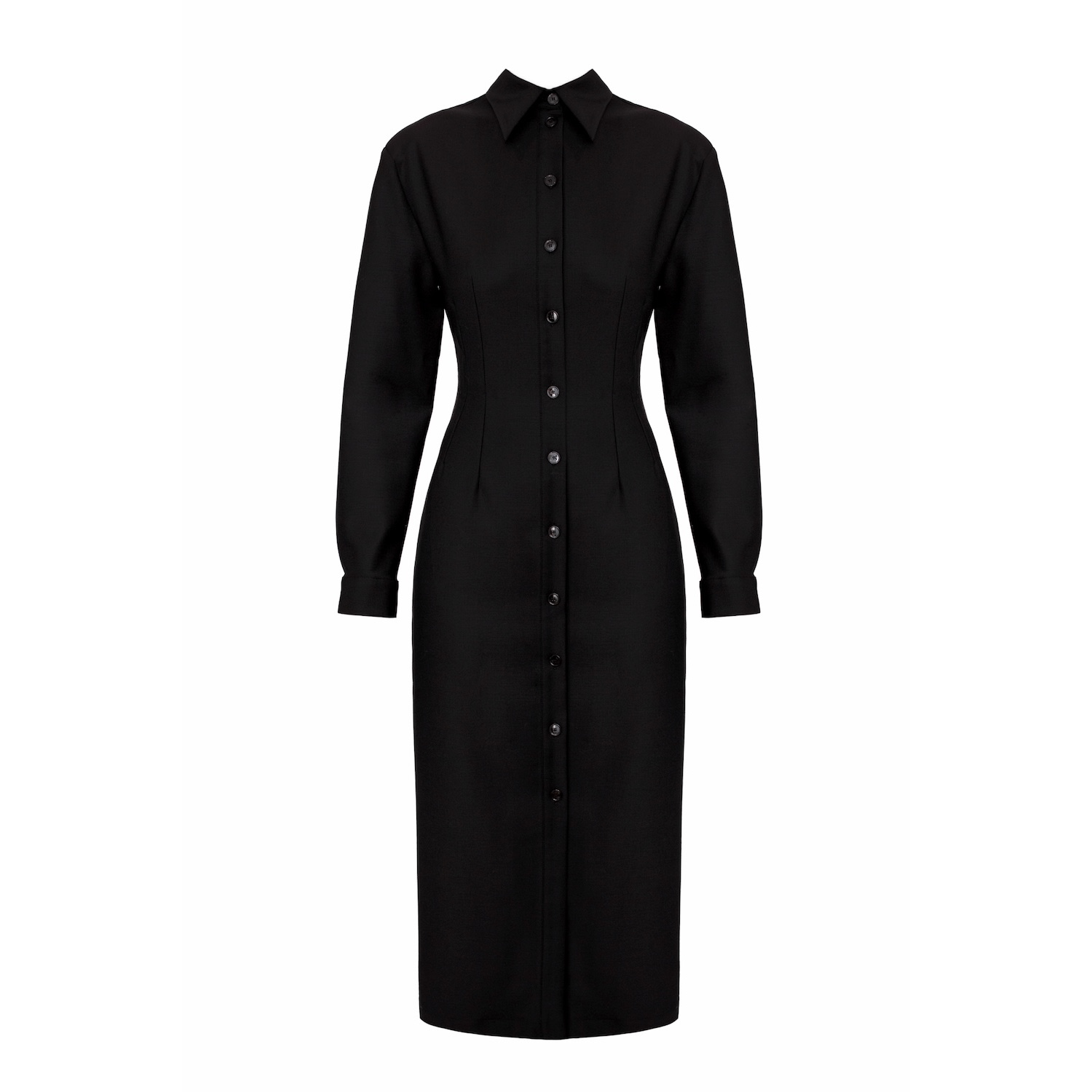 Undress Women's Edith Black Wool Midi Dress In Black