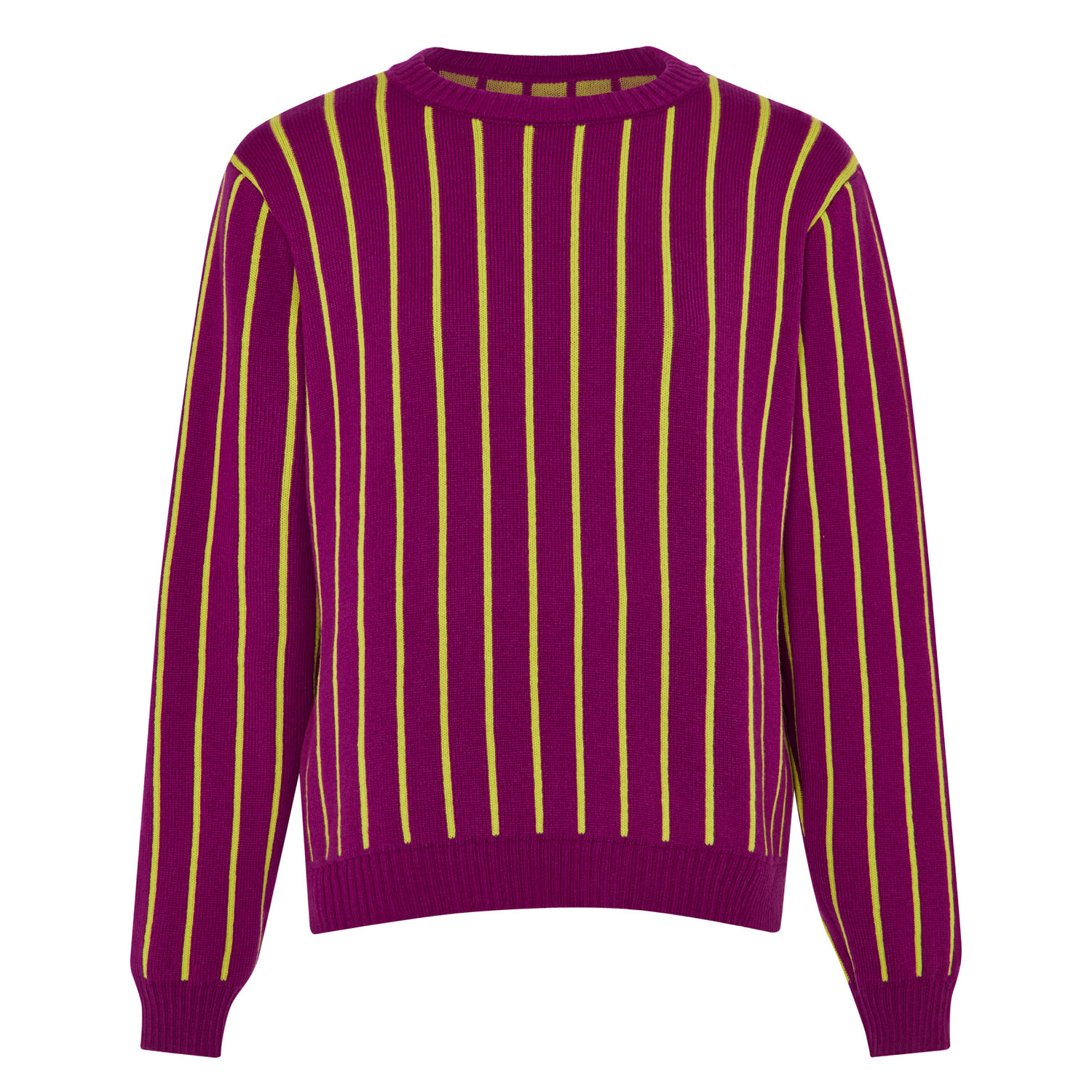 Ingmarson Women's Thin Striped Wool & Cashmere Jumper Purple & Yellow In Yellow