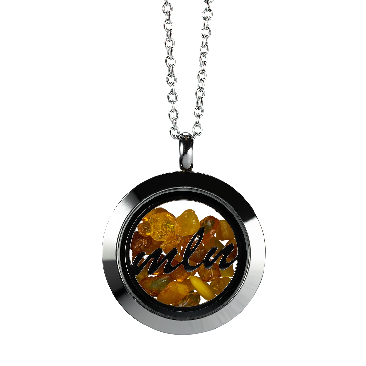 Women’s Yellow / Orange / Silver My Love For Nature Birthstone Necklace With Natural Amber Stones My Little Nature