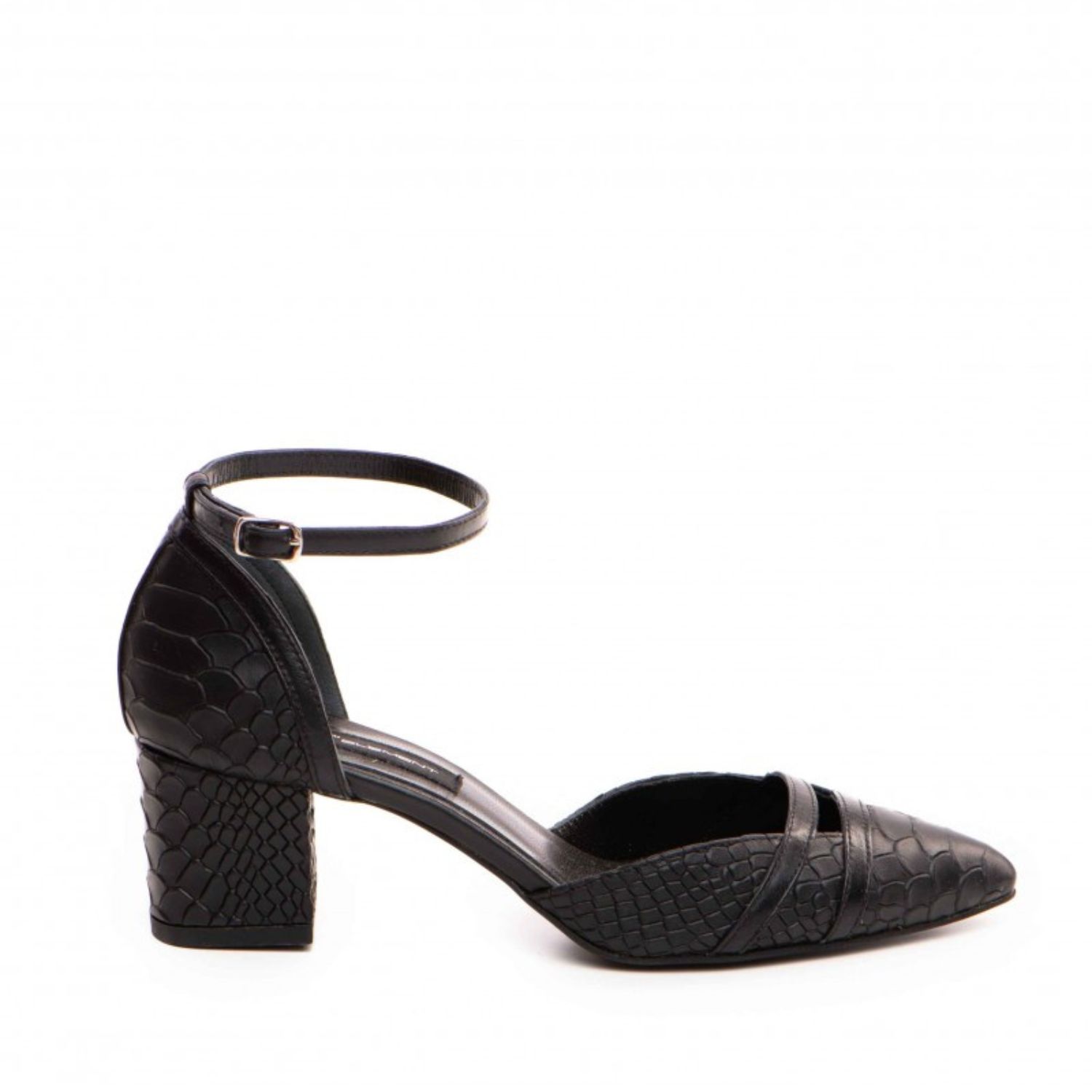 The 5th Element Women's Adele Pumps In Black Embossed And Suede Leather In Brown