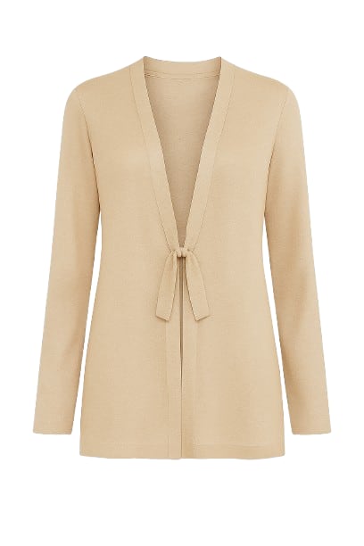 Conquista Women's Neutrals Beige Open Front Linen Cardigan In Sand