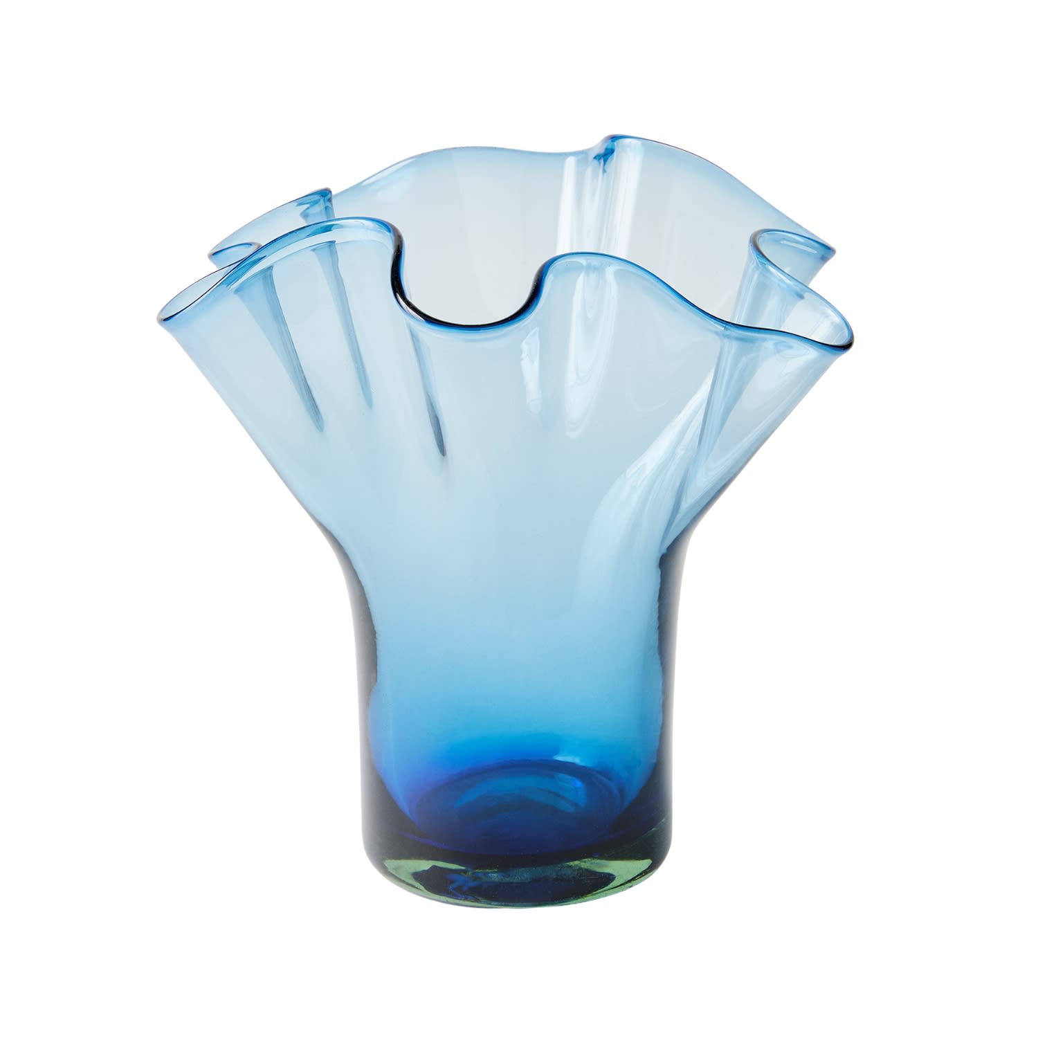 Half Past Seven Lettuce Leaf Vase — Blue In Blue