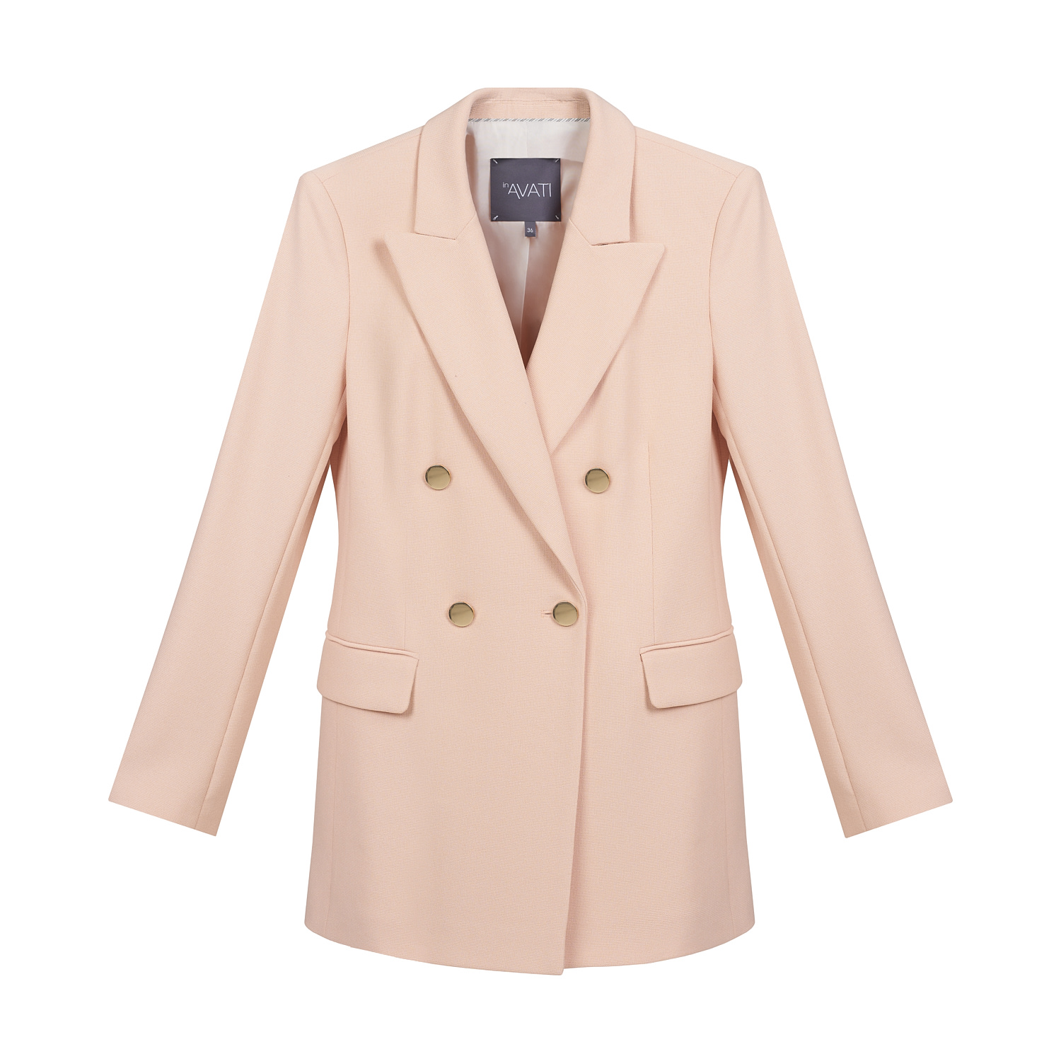 Inavati Women's Pink / Purple Double-breasted Peach Fitted Jacket