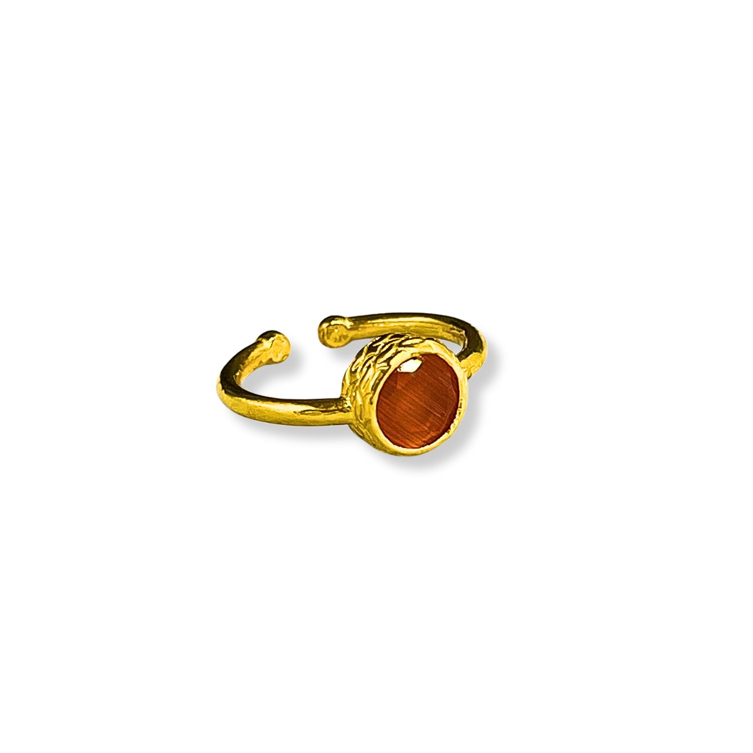 Serabondy Women's Tiger Eye Ring Red