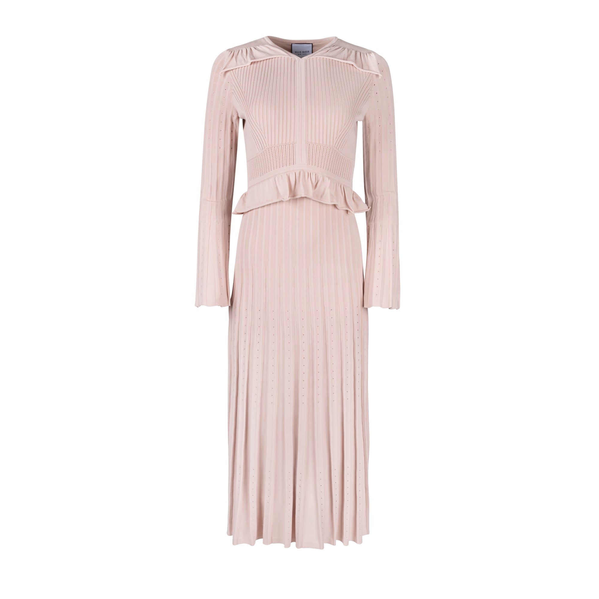 Ellie Makir Women's Pink / Purple Knit Midi Dress - Ballet In Pink/purple