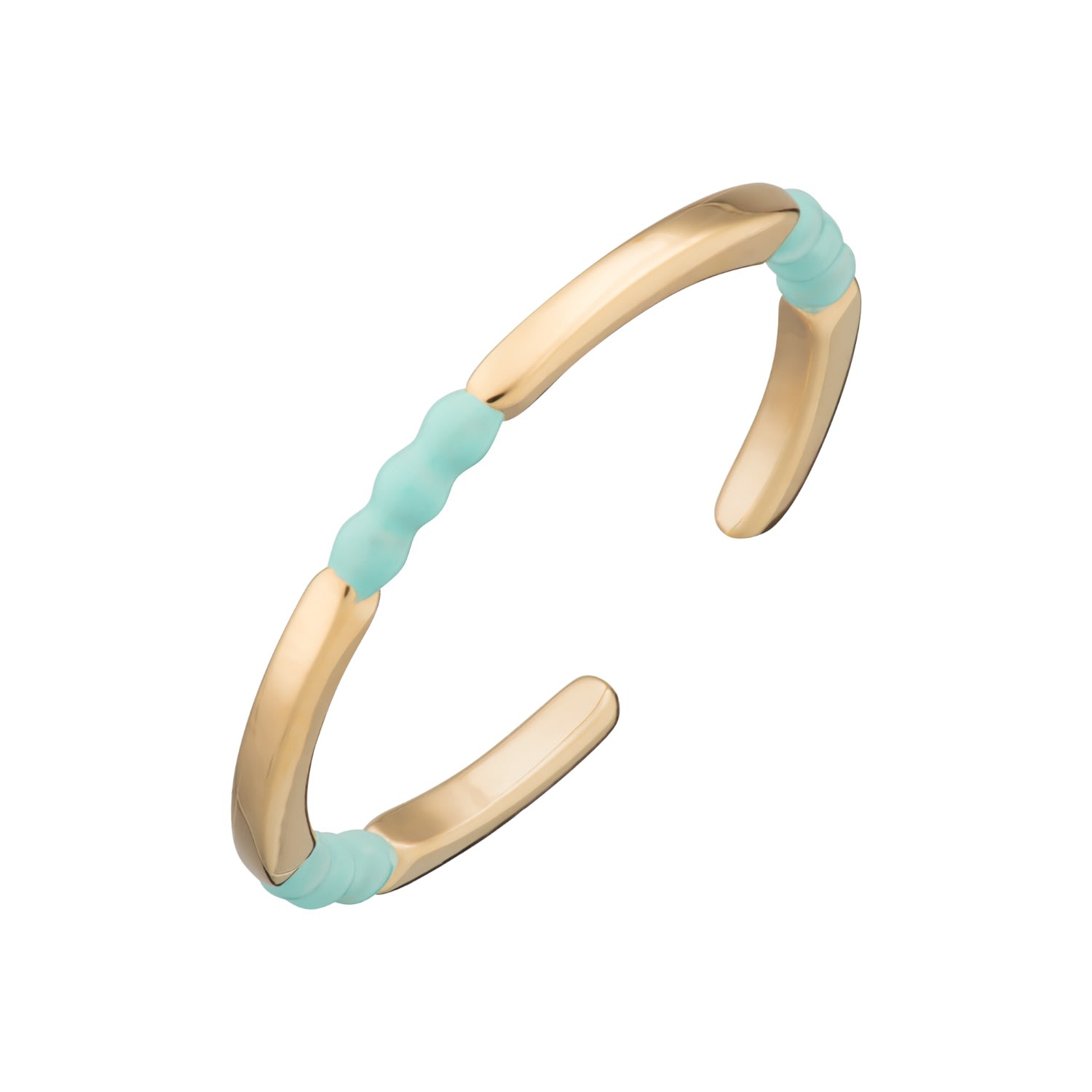 Women’s Gold / Blue Gold Plated Enamel Dot Stacking Ring - Turquoise Lily Charmed