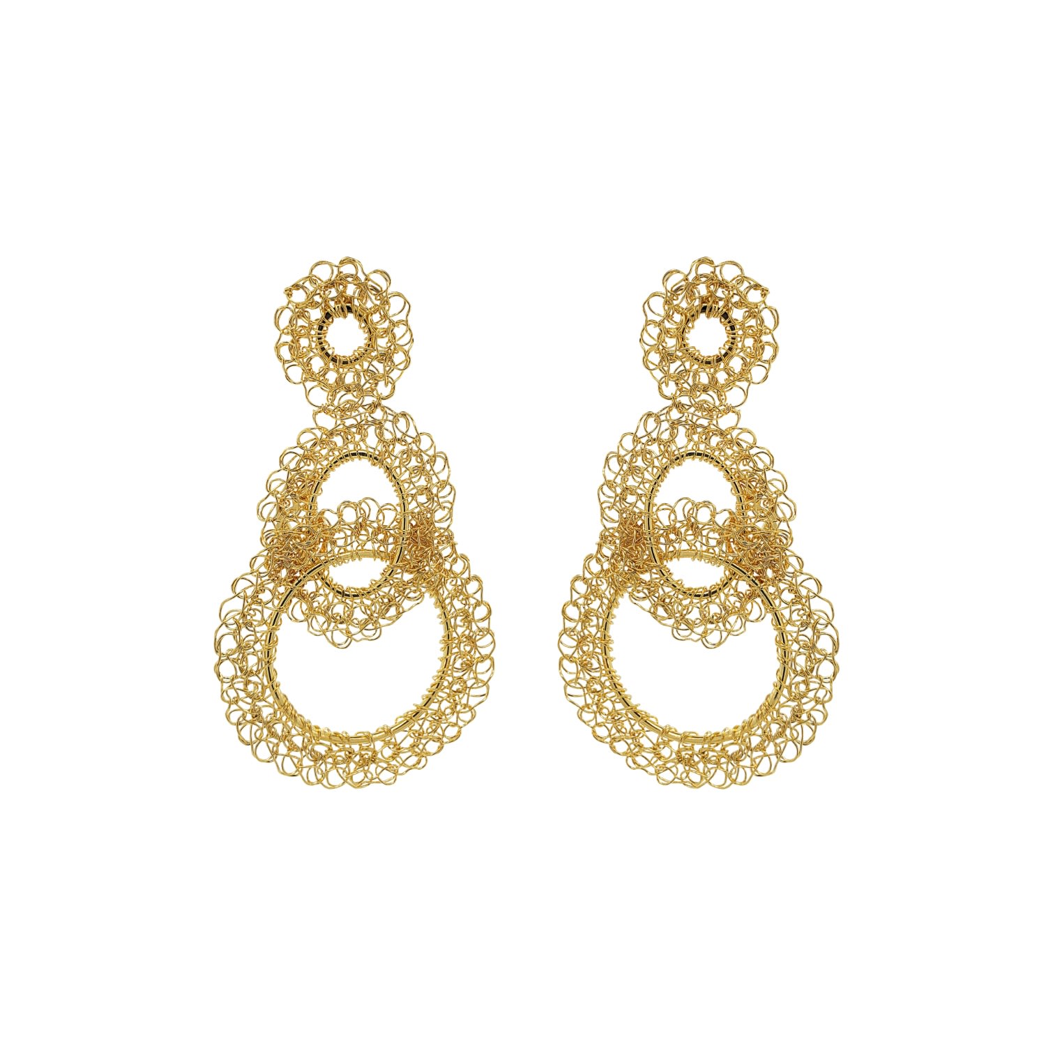 Lavish By Tricia Milaneze Women's All Gold Artemis Handmade Crochet Earrings In Gold