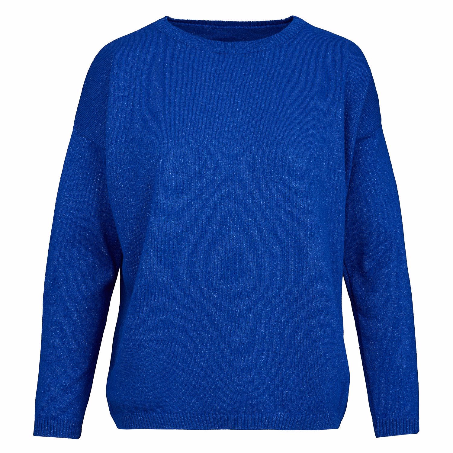 Women’s Cashmere Sparkle Sweater In Royal Blue One Size At Last...