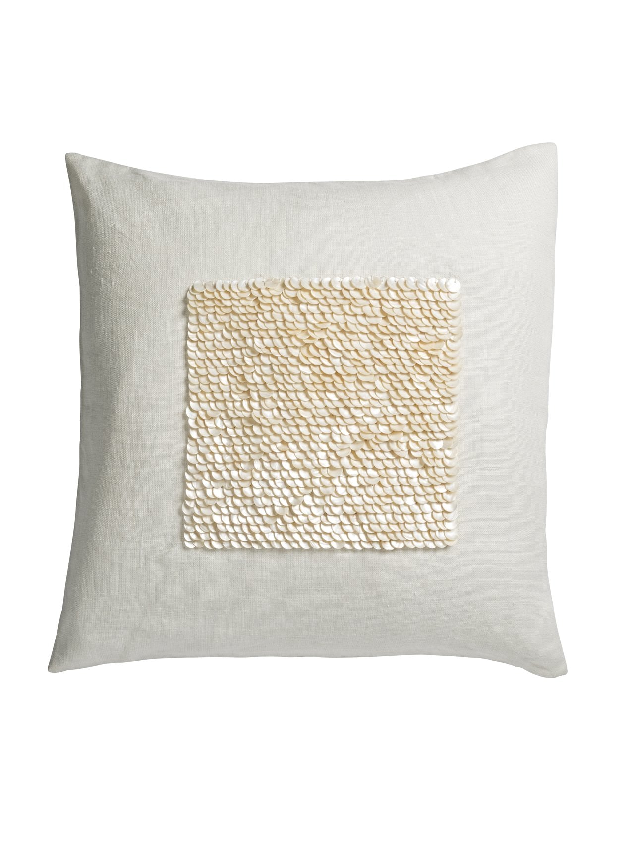 White Grace Embroidered Linen Cushion One Size Fameed Khalique Ltd