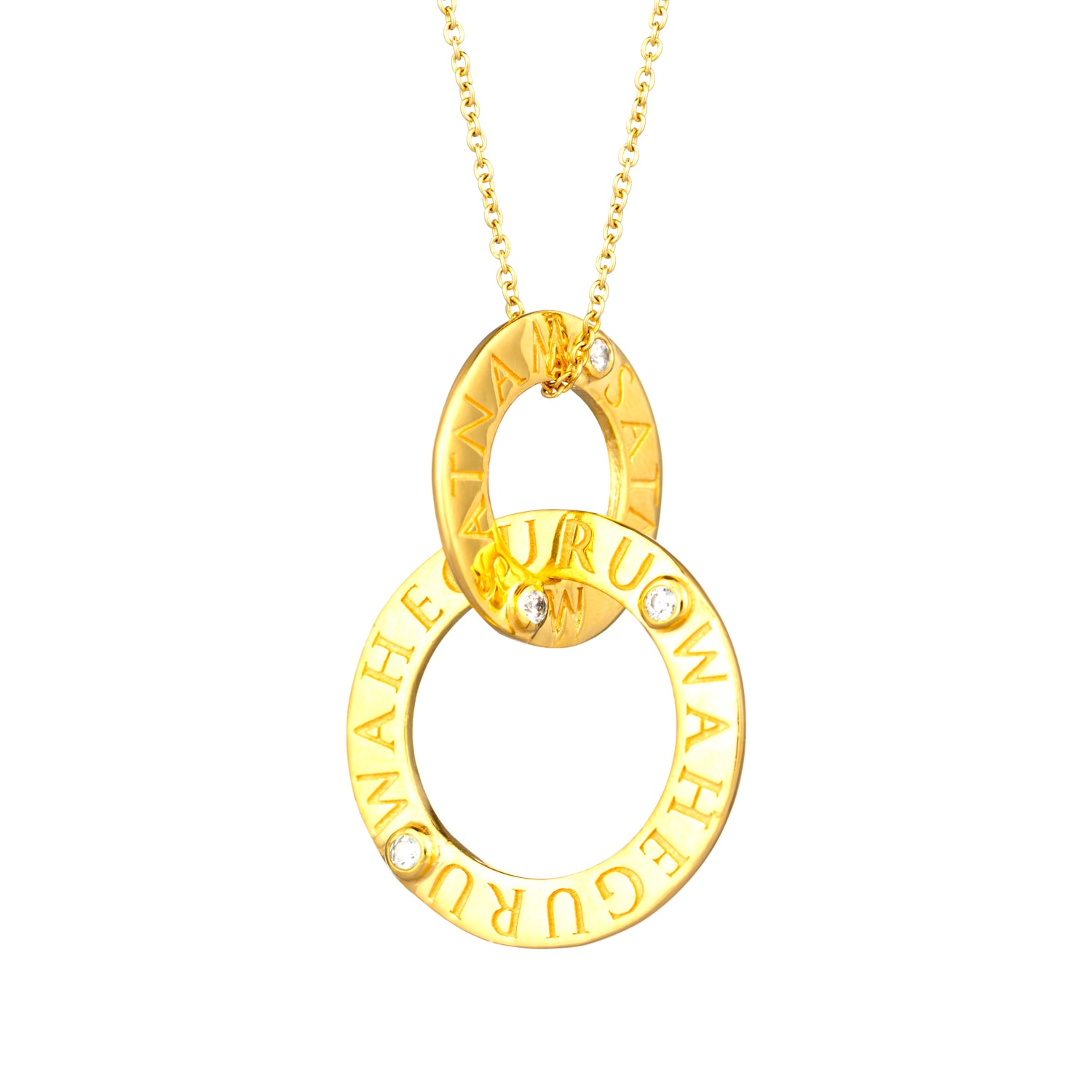 Sohavi Women's Gold Infinity Necklace With Satnam Waheguru Mantra
