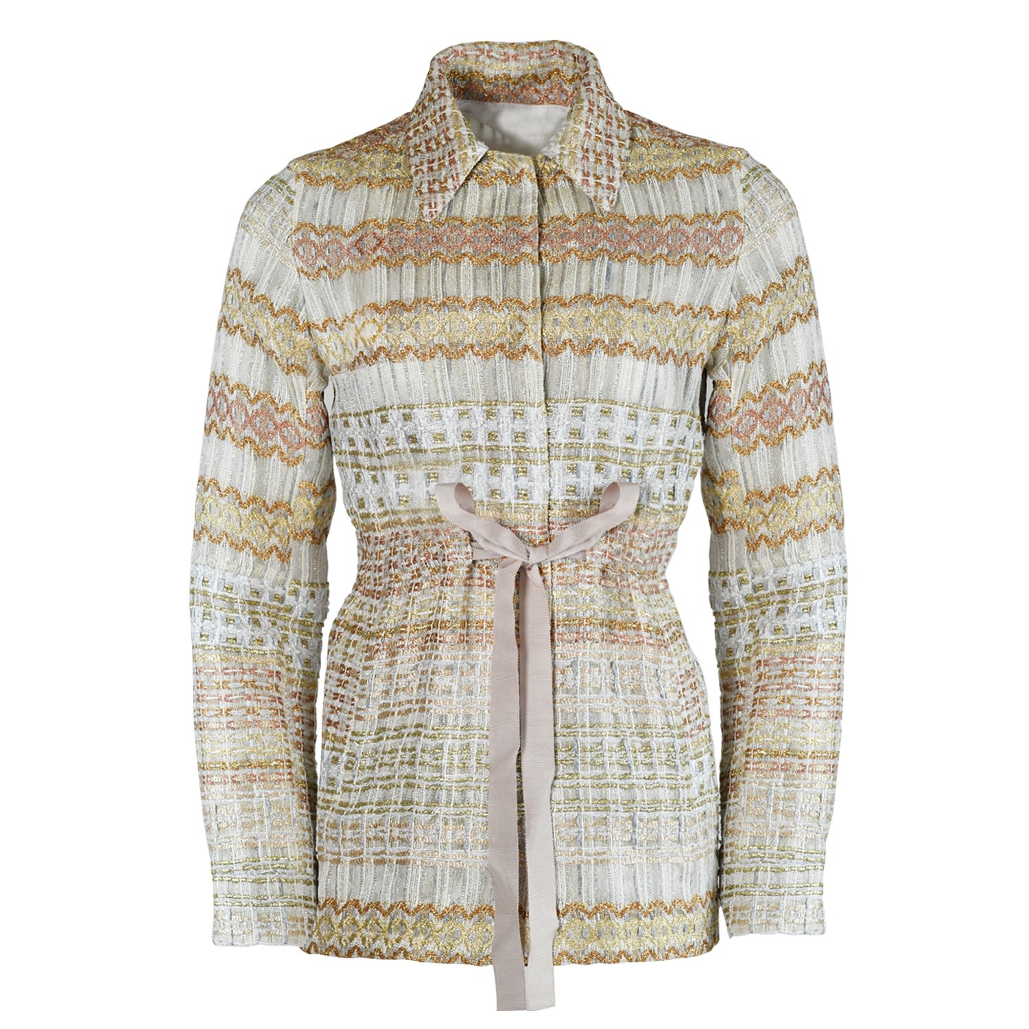 Geegee Collection Women's Gold Heidi Silk Jacket In Multi