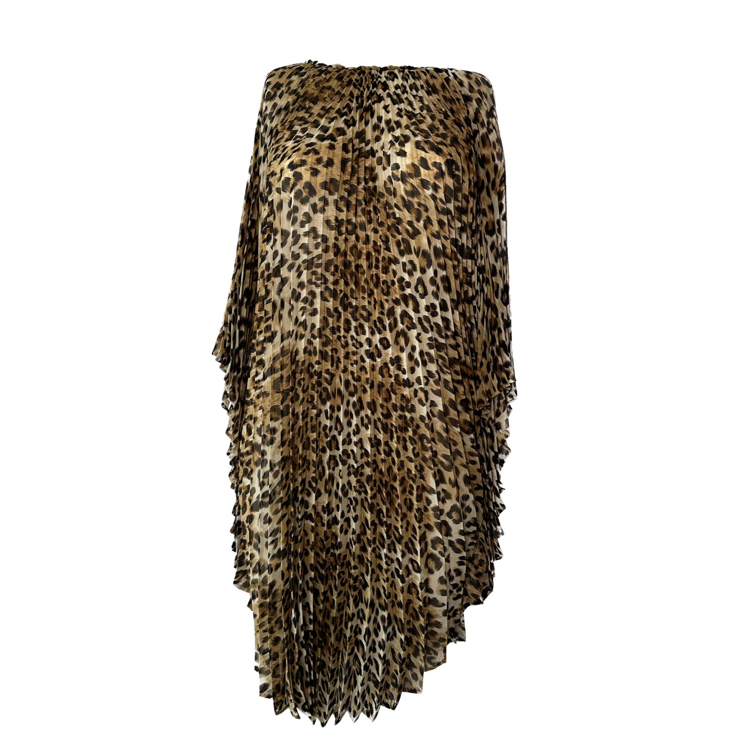 Women's Sutton Starburst Pleated Leopard Chiffon Dress | One Size | Monica Mahoney