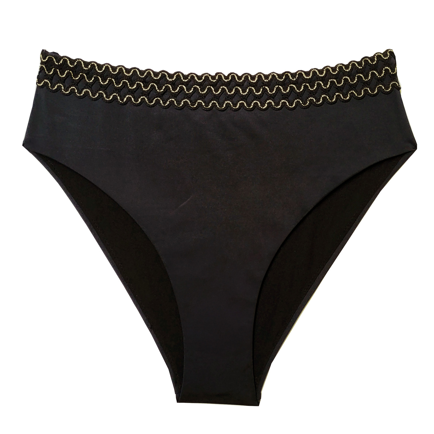 Onyx Jasmine High Waist Bikini Bottom Black by Ôsalé