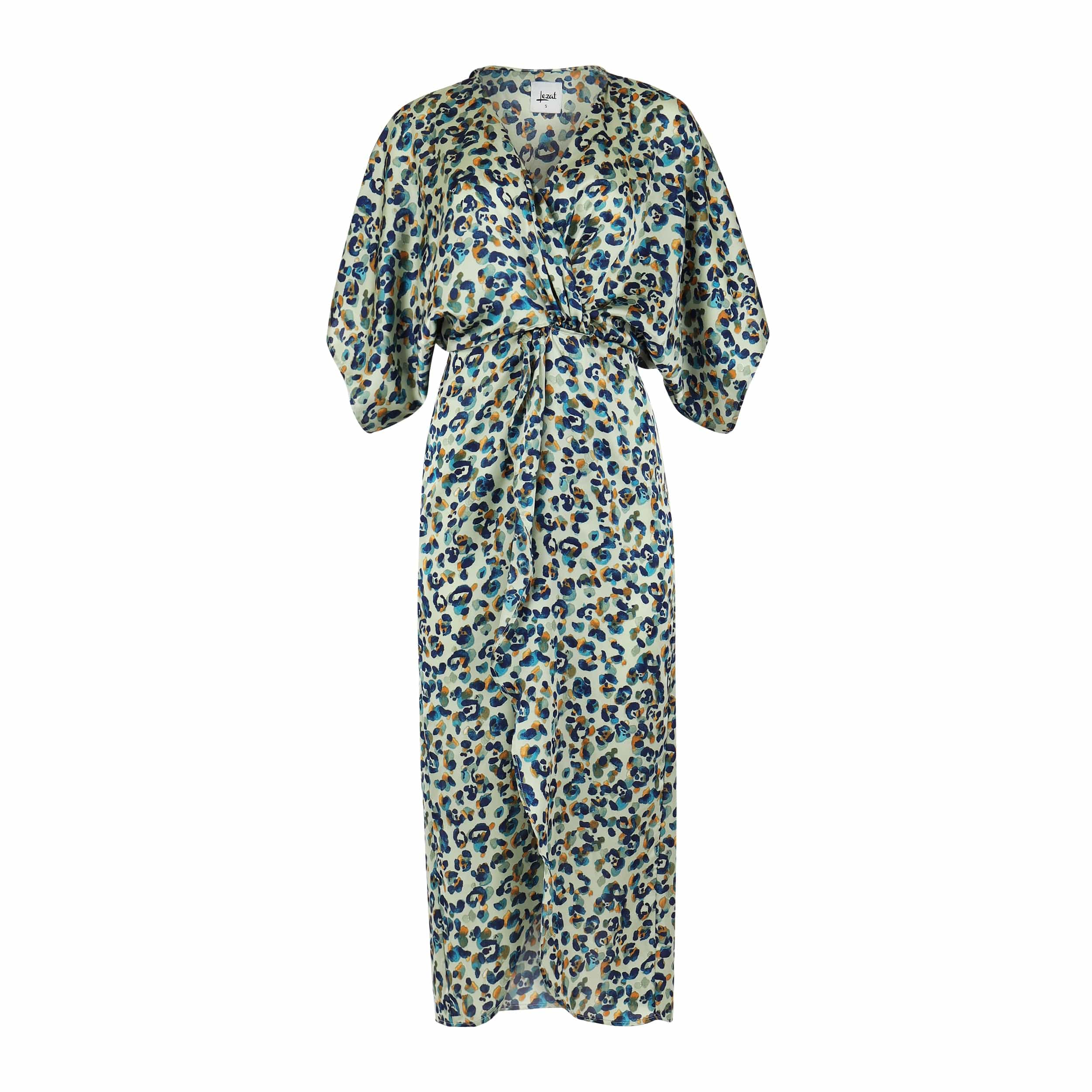 Lezat Women's Green Joey Maxi Dress - Sage Leopard