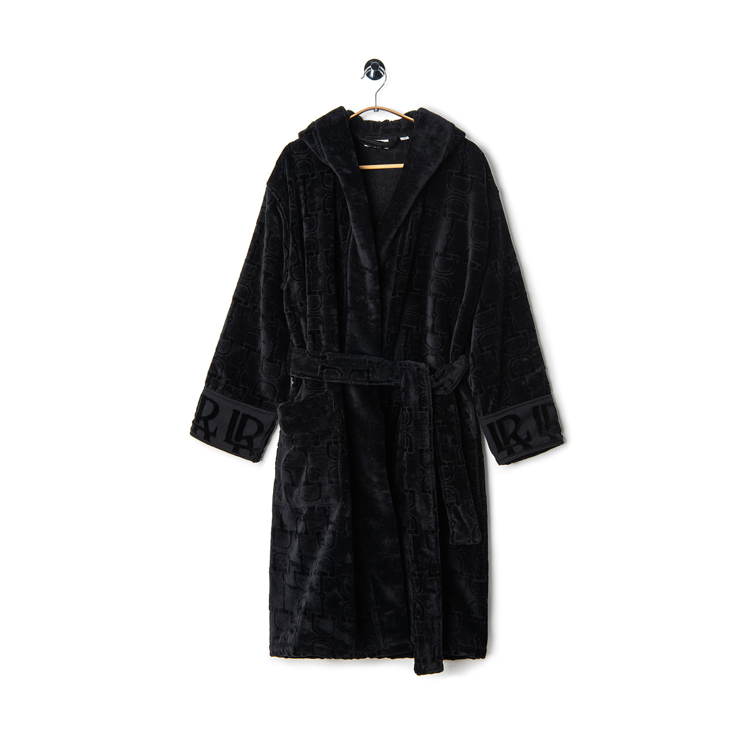 La Reina Velour Bathrobe Black