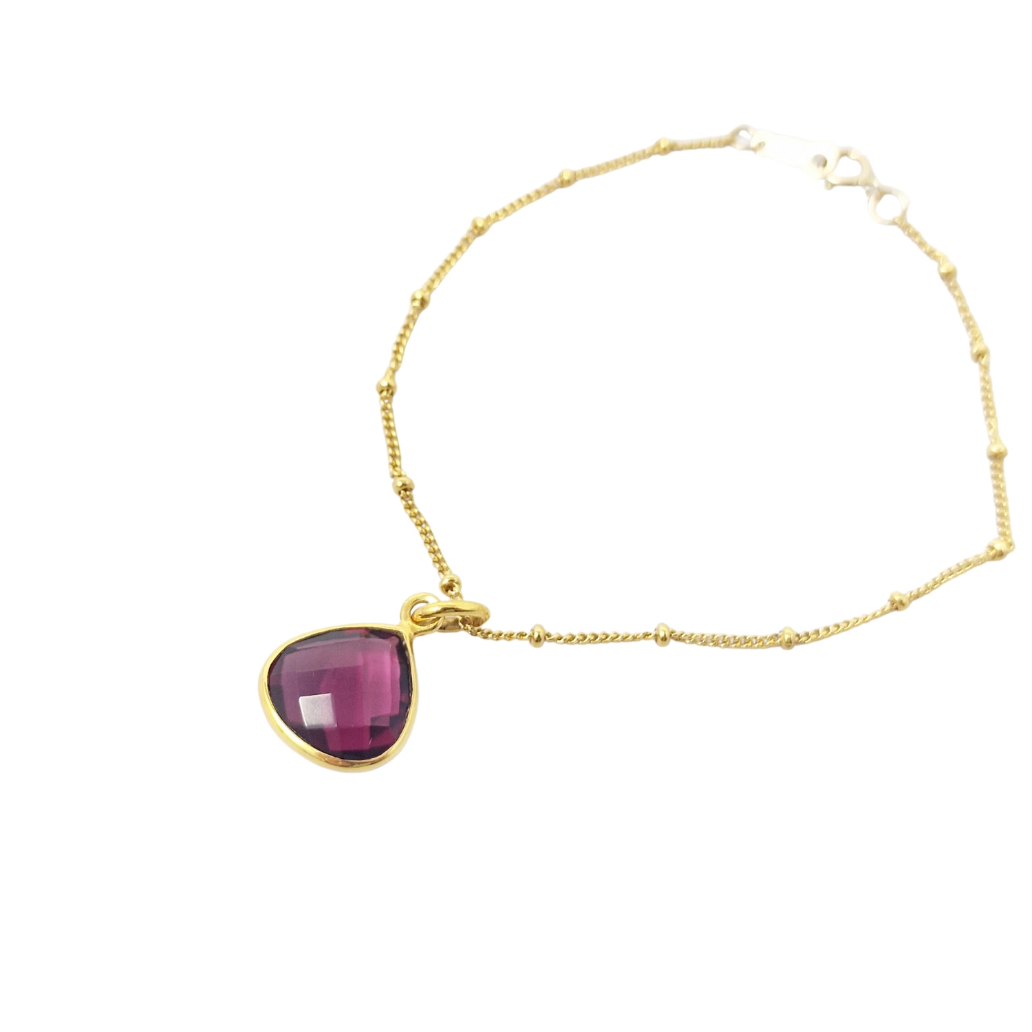 Women’s Pink / Purple / Gold Pink Tourmaline Gold Plated October Birthstone Crystal Bracelet Harfi