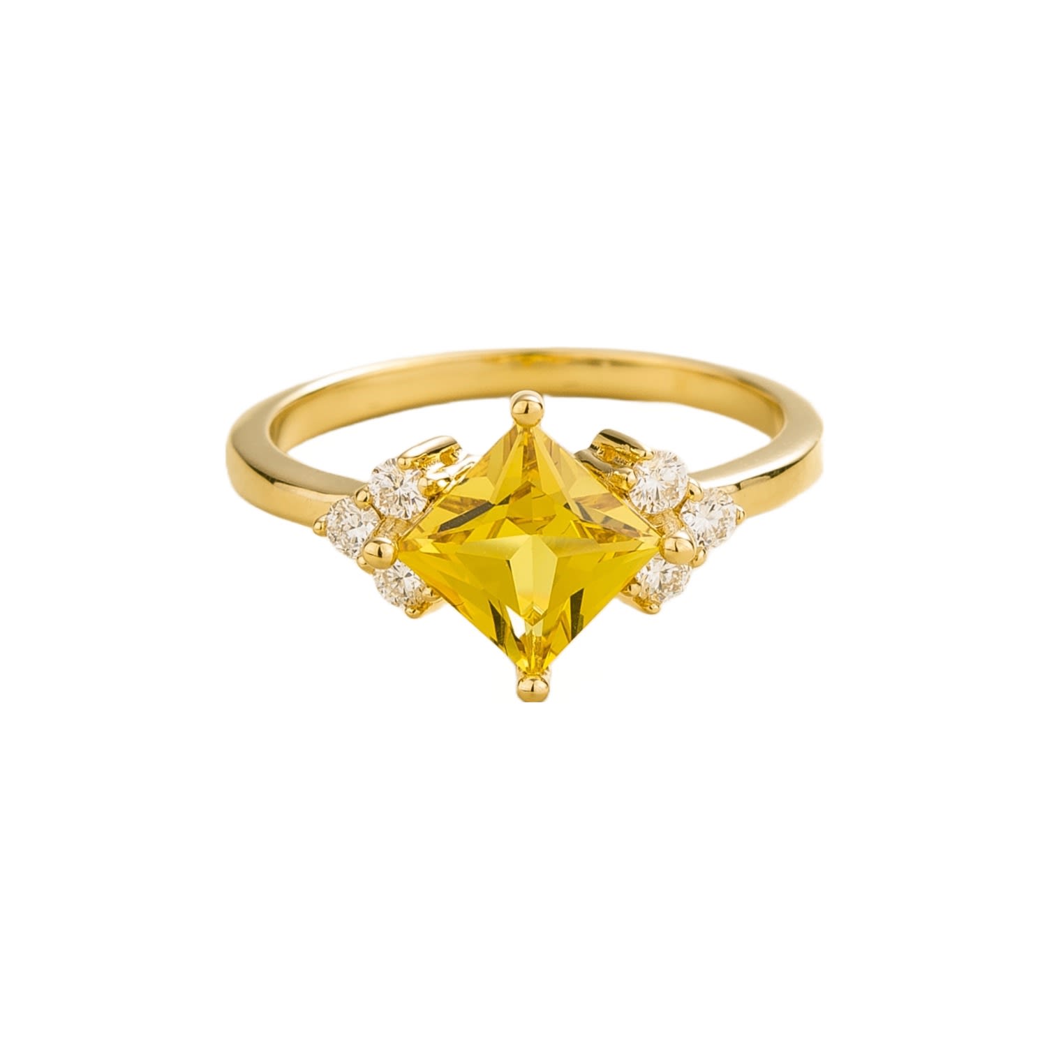 Women’s Yellow / Orange / Gold Amore Ring In Yellow Sapphire & Diamond Juvetti