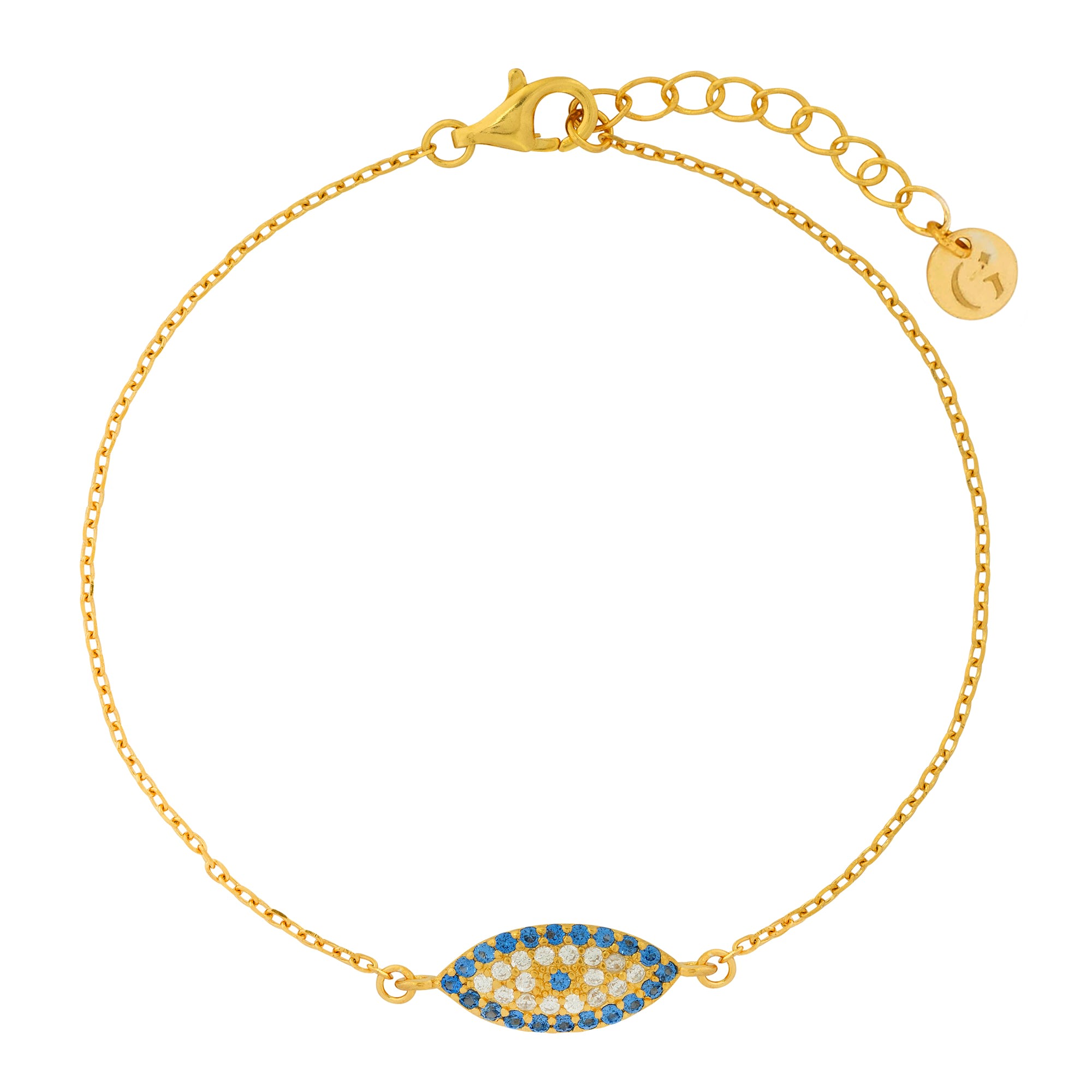 Gold Trip Women's Gold / Blue Blue Lucky Evil Eye Bracelet In Gold In Gold