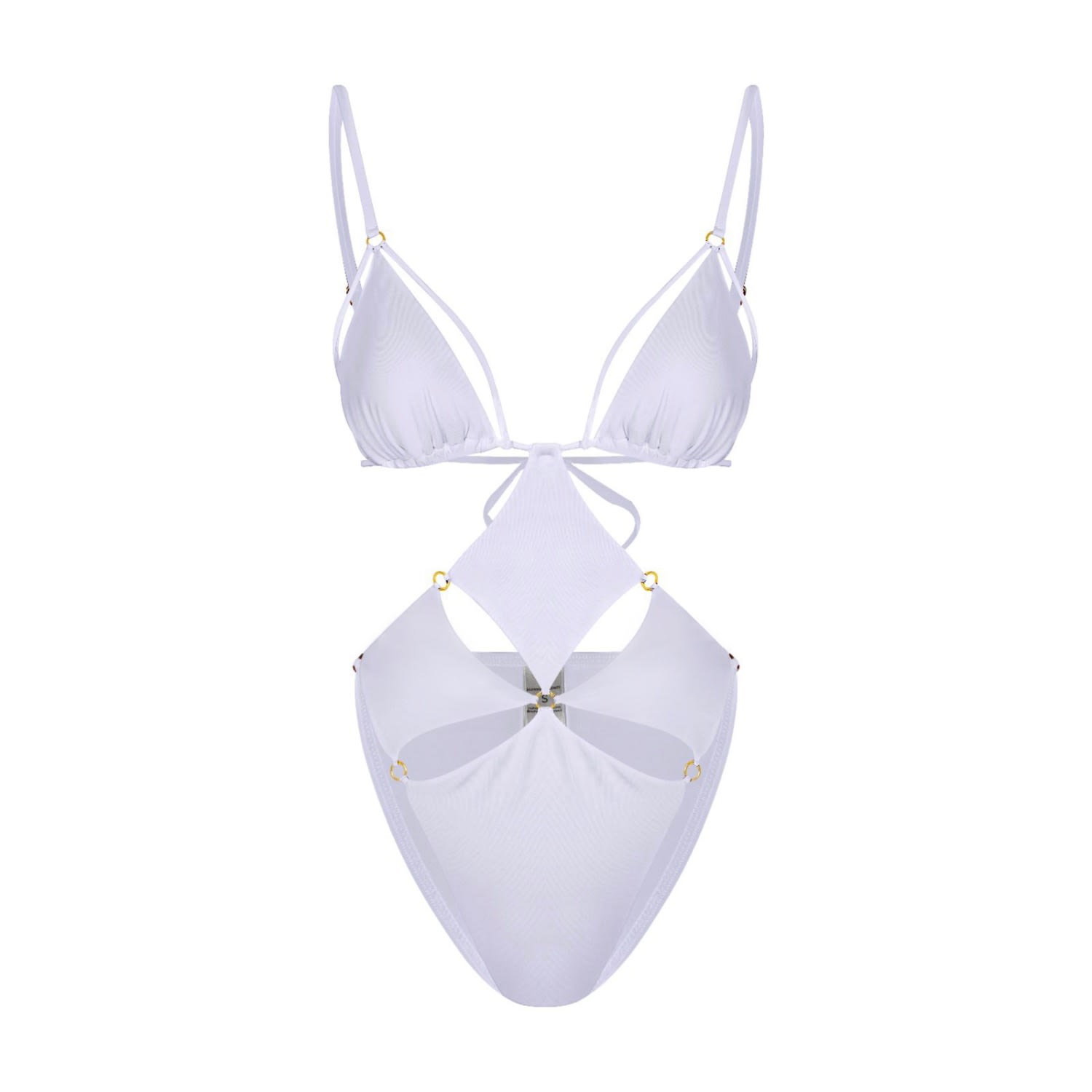 Mahogany Coast Swim Women's Flirt Diamond Cut-out Swimsuit In White In White