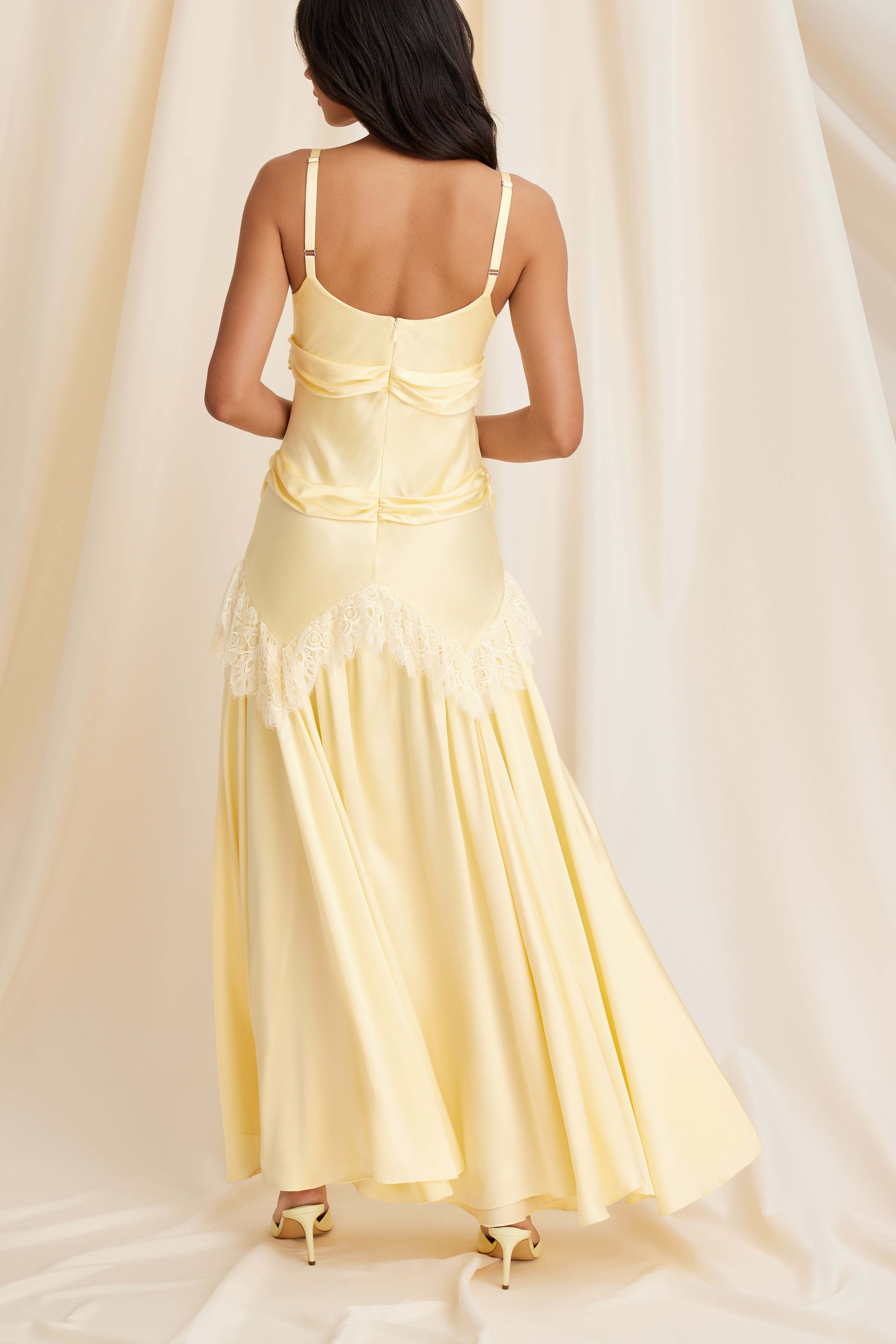 margot silk dress MASON by MASON'S DAUGHTER | Margot Dress, Champagne Green Silk Wool XS | MADE-TO-ORDER / EXPEDITED