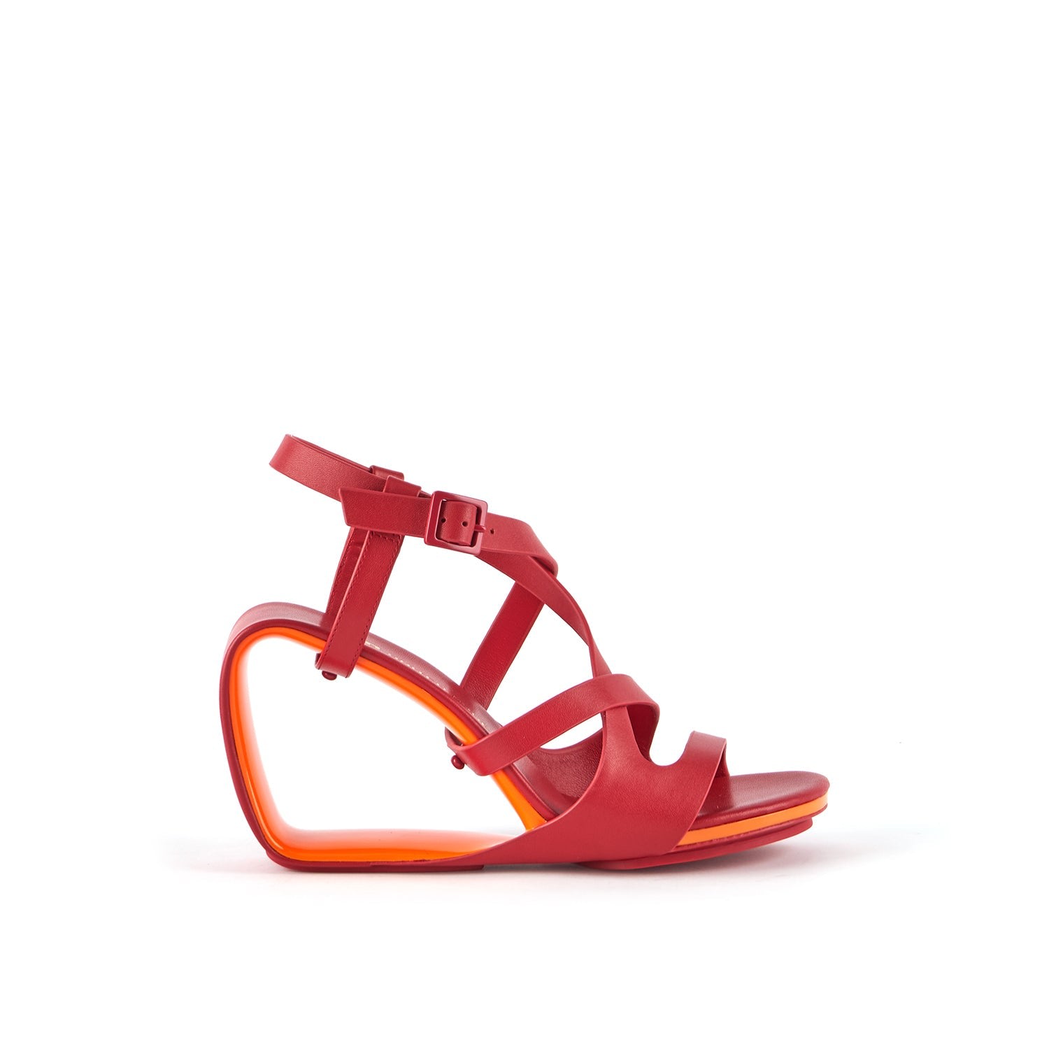 United Nude Mobius Sia 90mm Wedge Sandals In Red