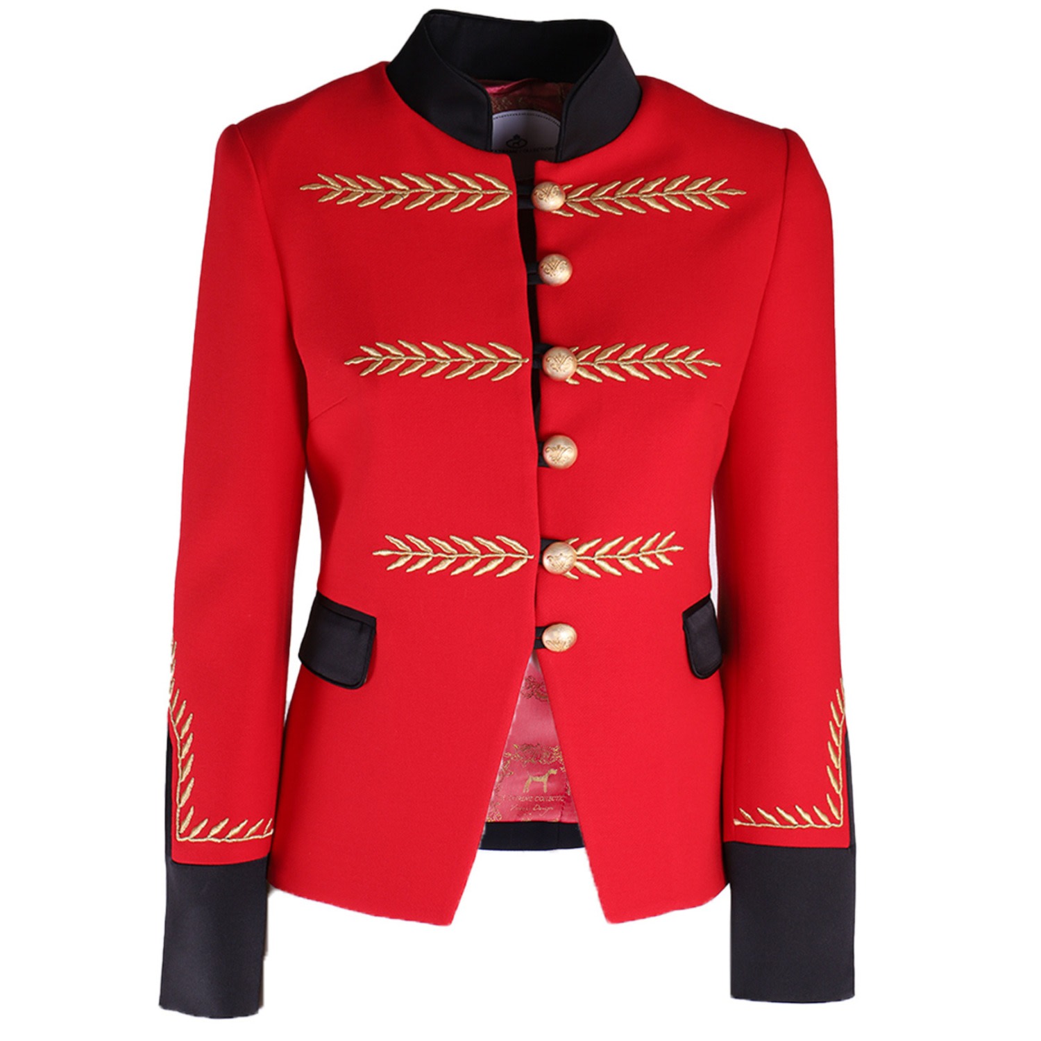 Women’s Red Blazer With Golden Buttoms Renata Rouge Xxs The Extreme Collection