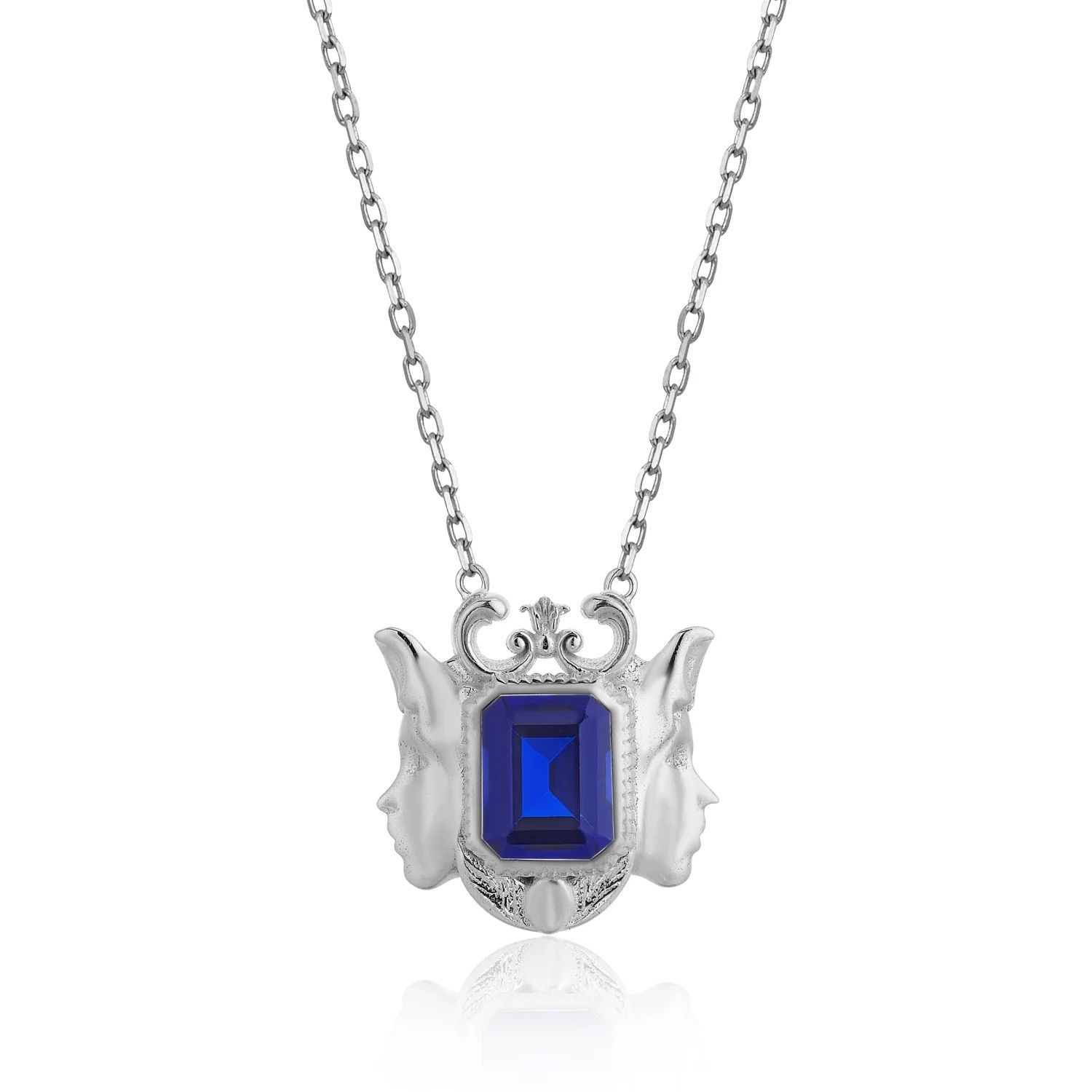 Tiron Women's Tristan Blue Silva Silver Neclace