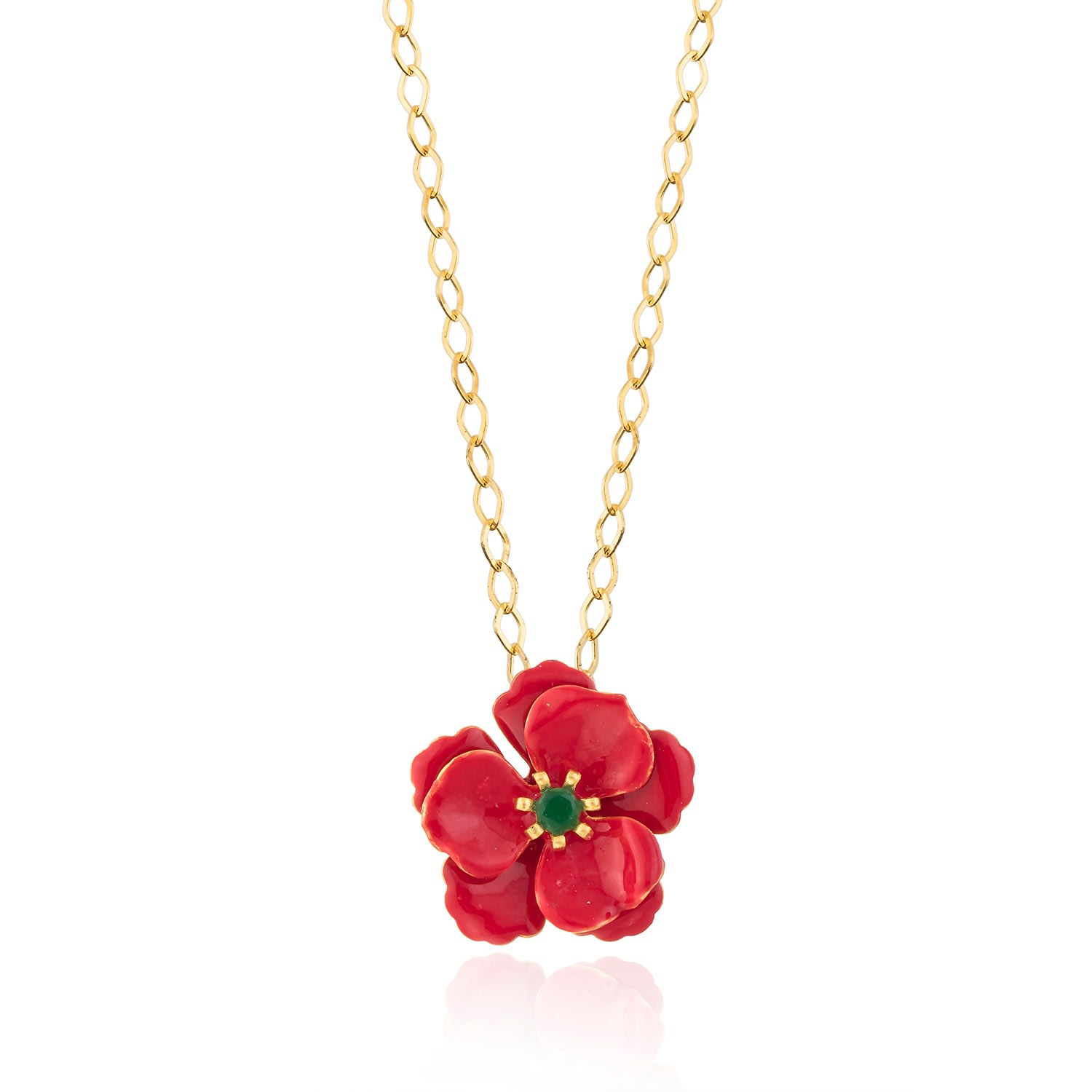 Milou Jewelry Women's Red Viola Flower Necklace In Red