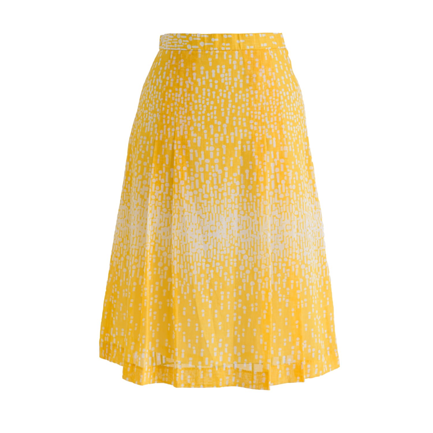 Sugar Cream Vintage Women's Yellow / Orange Vintage Cotton Yellow Flared Skirt In Yellow/orange