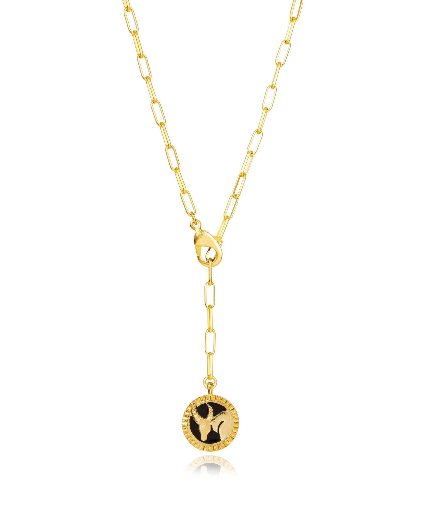 Women’s Gold / Black Zodiac Star Sign - Taurus Necklace Lila Rasa