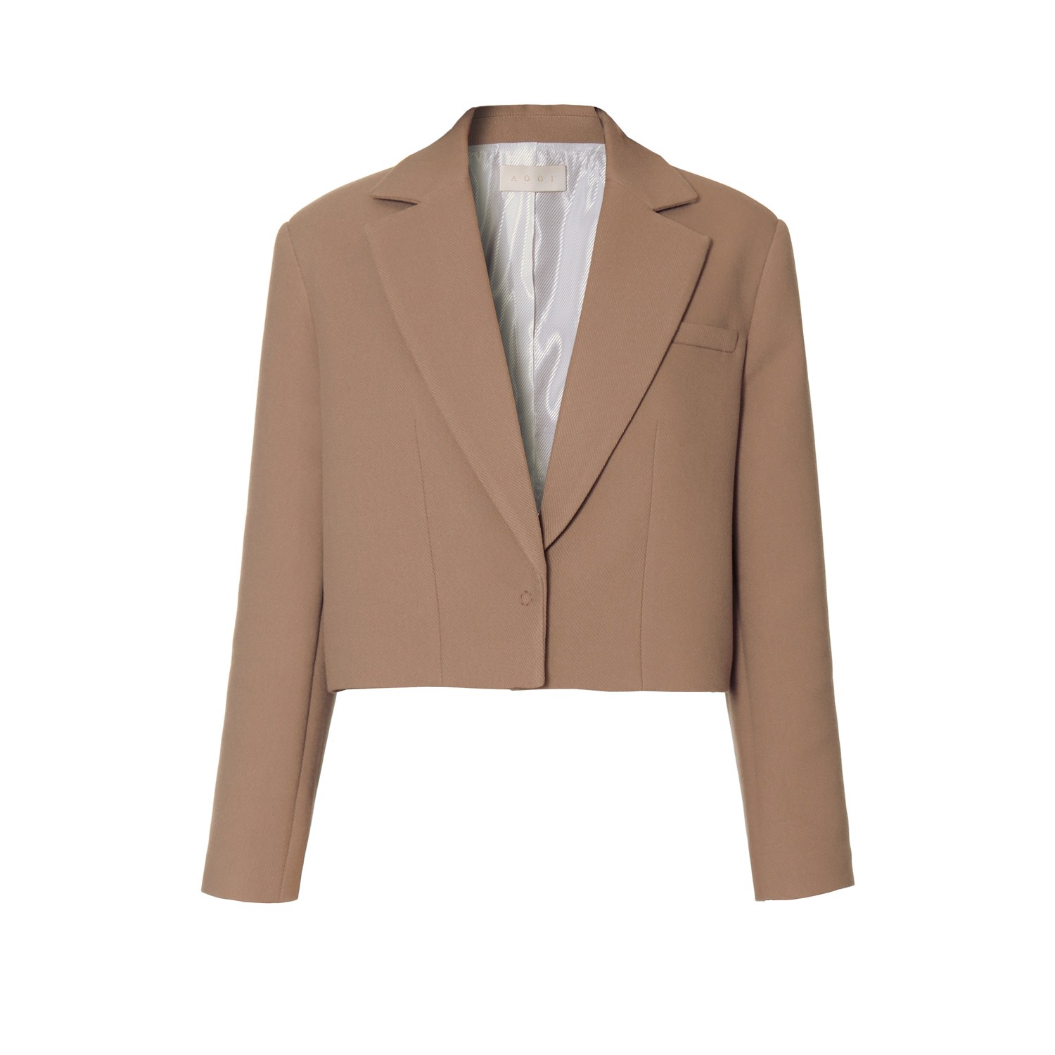 Aggi By Halewski Women's Neutrals Amanda Classic Beige Short Single Breasted Blazer In Beige