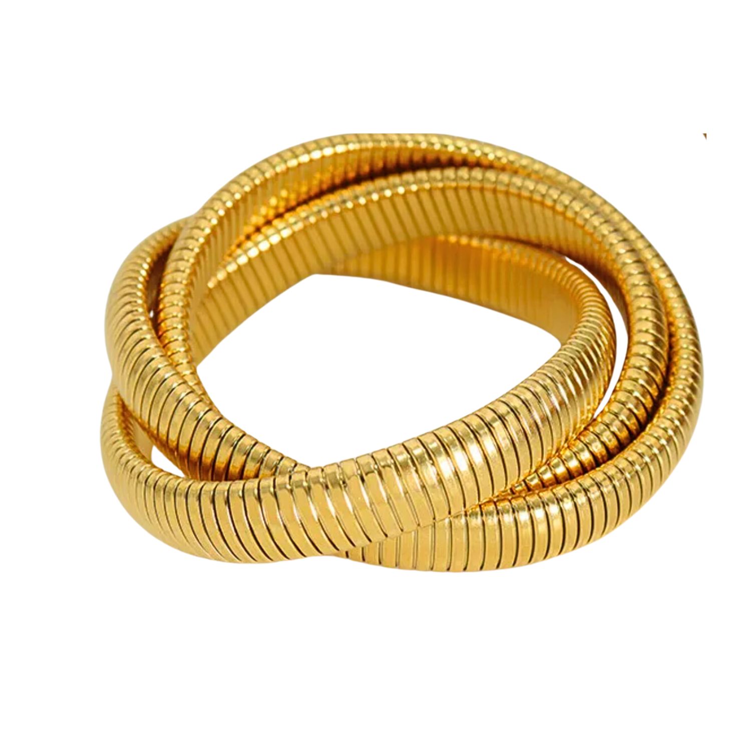 Shop Olivia Le Women's Gold Stretch Cobra Layered Bracelet