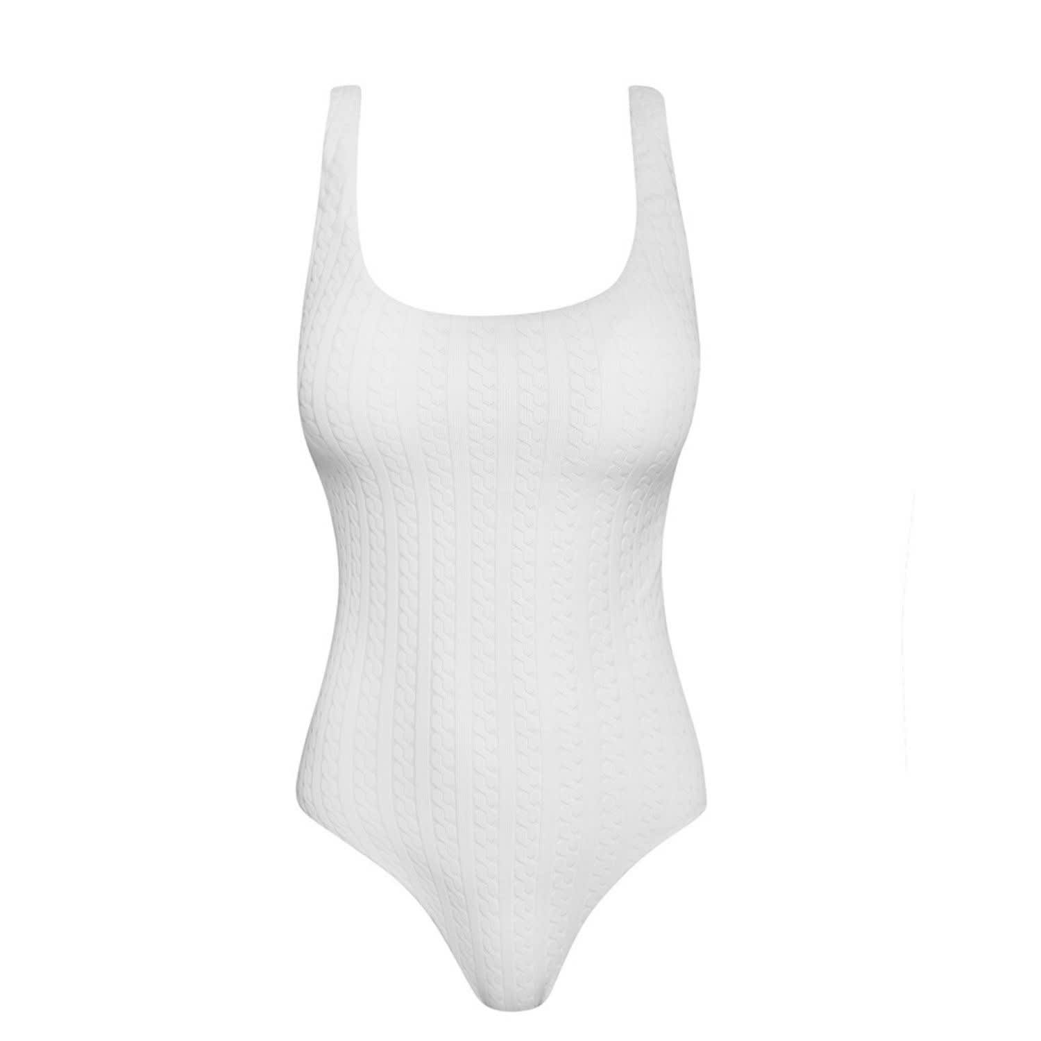 textured one piece swimsuit