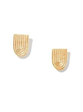 Women’s White Solid Ellipse Gold Plated Stud Earrings Nectar Nectar