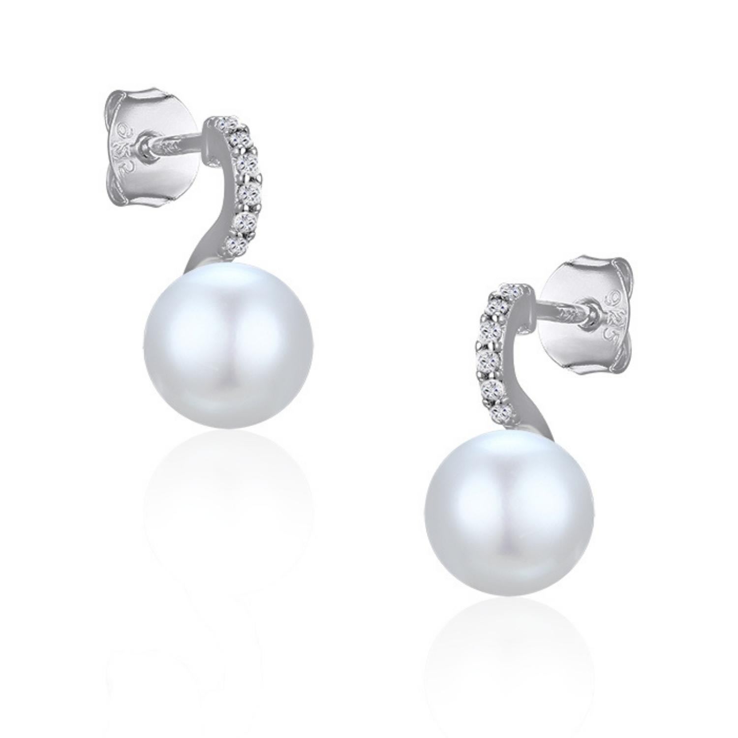 House Of Elliott Women's White Nila Silver Earrings