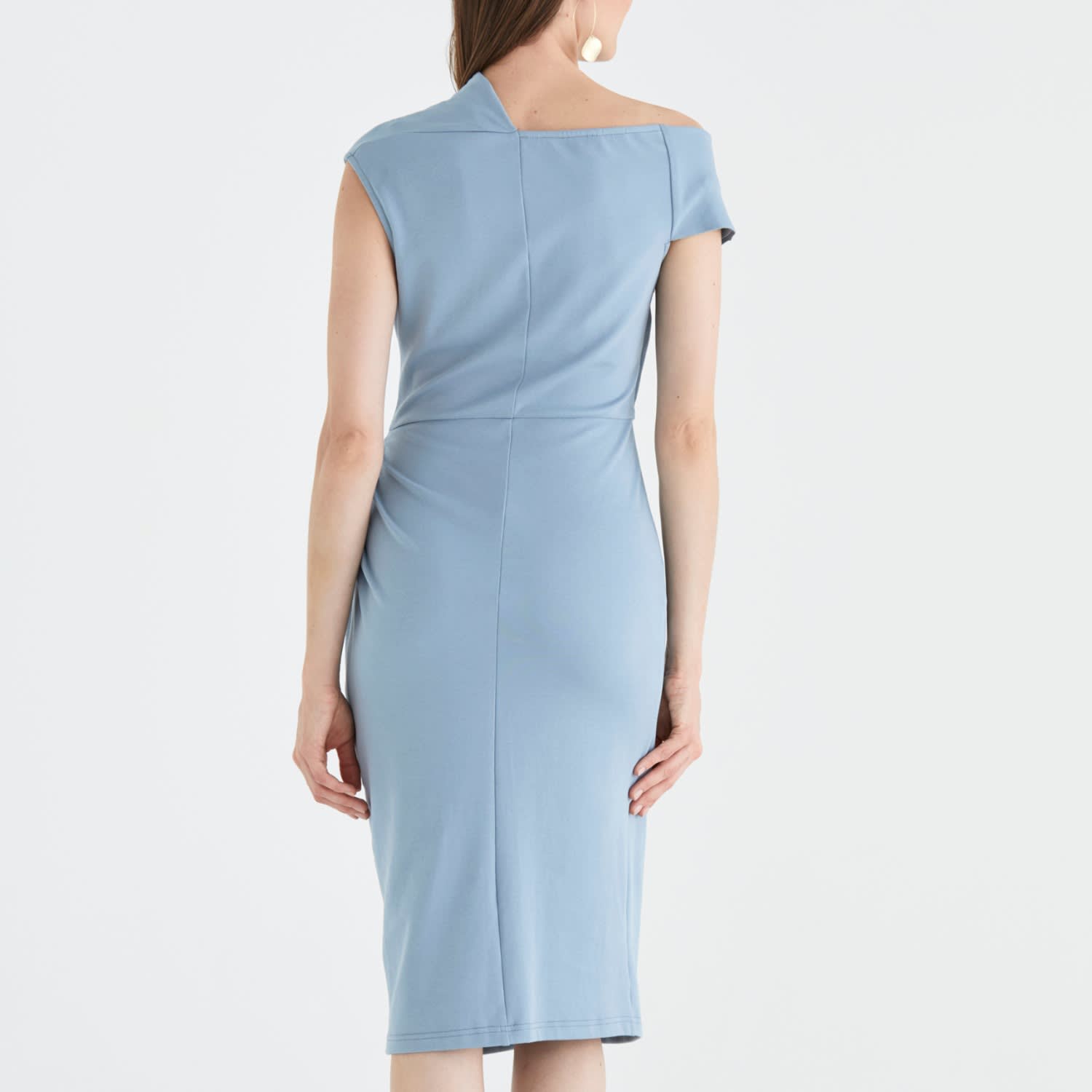 light blue wrap around dress