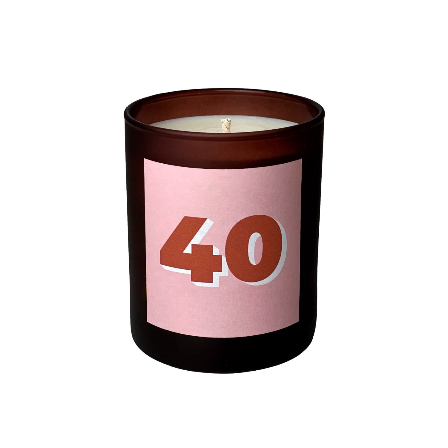 Little Karma Co. Ltd Pink Number Candle 40 - Alba Refillable Midi Milestone Candle In Pink