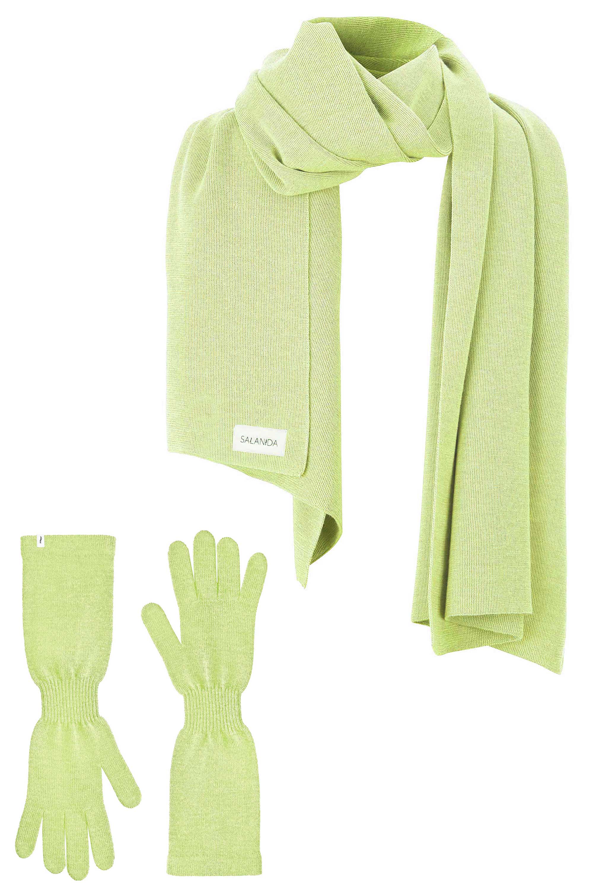 Salanida Women's Green Via 100% Merino Set Limone In Green