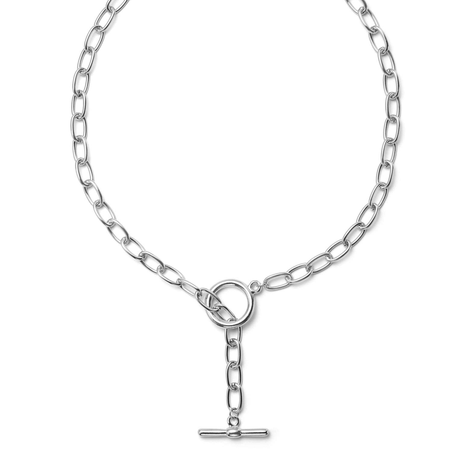 Undefined Jewelry Men's Gold Bold Round Cain T-bar Necklace Mmrz In Gold