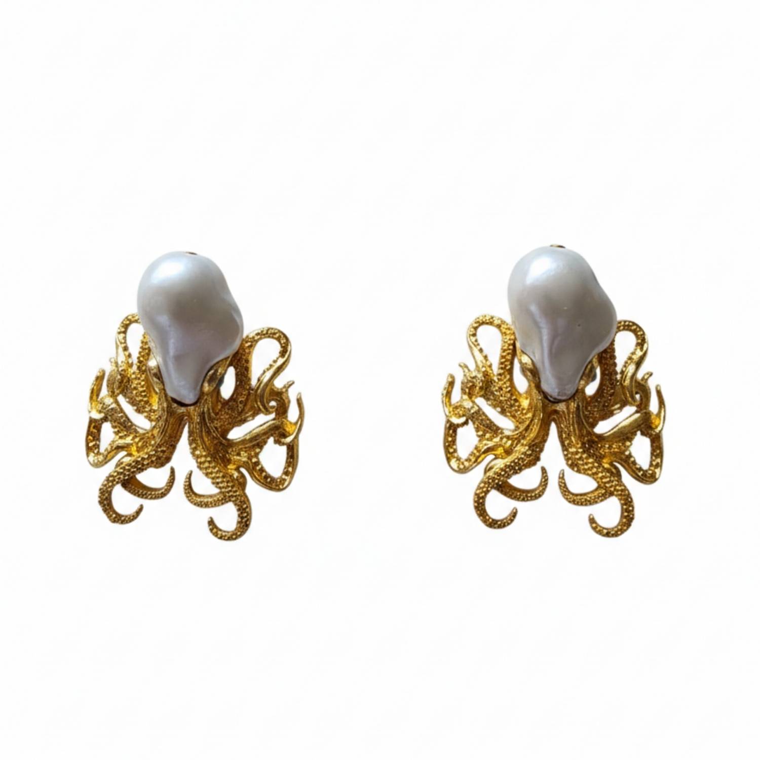 Silver & Elegant Women's Gold Octo-baroque Reverie Earrings