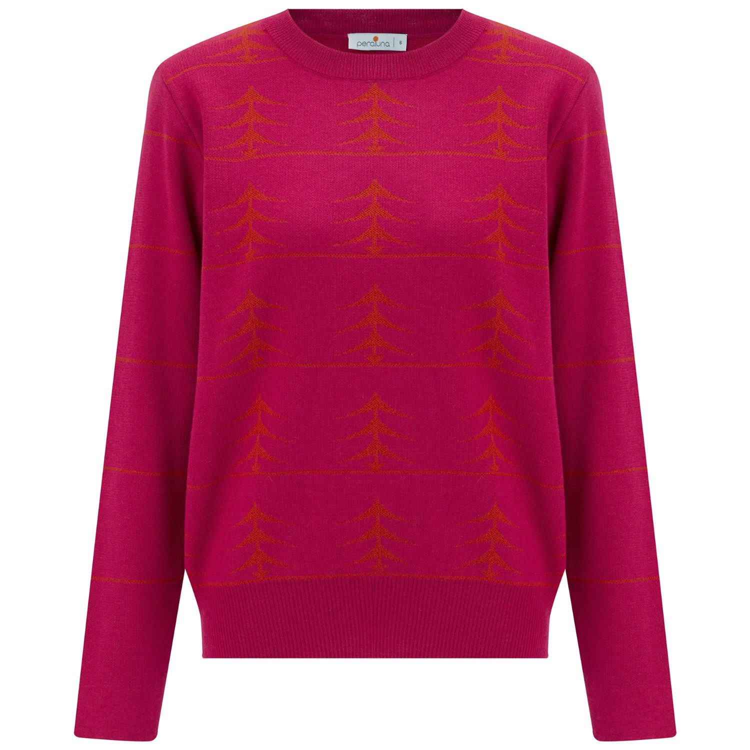 Women’s Pink / Purple Gemini Pine Patterned Pullover In Fuchsia/Orange Small Peraluna