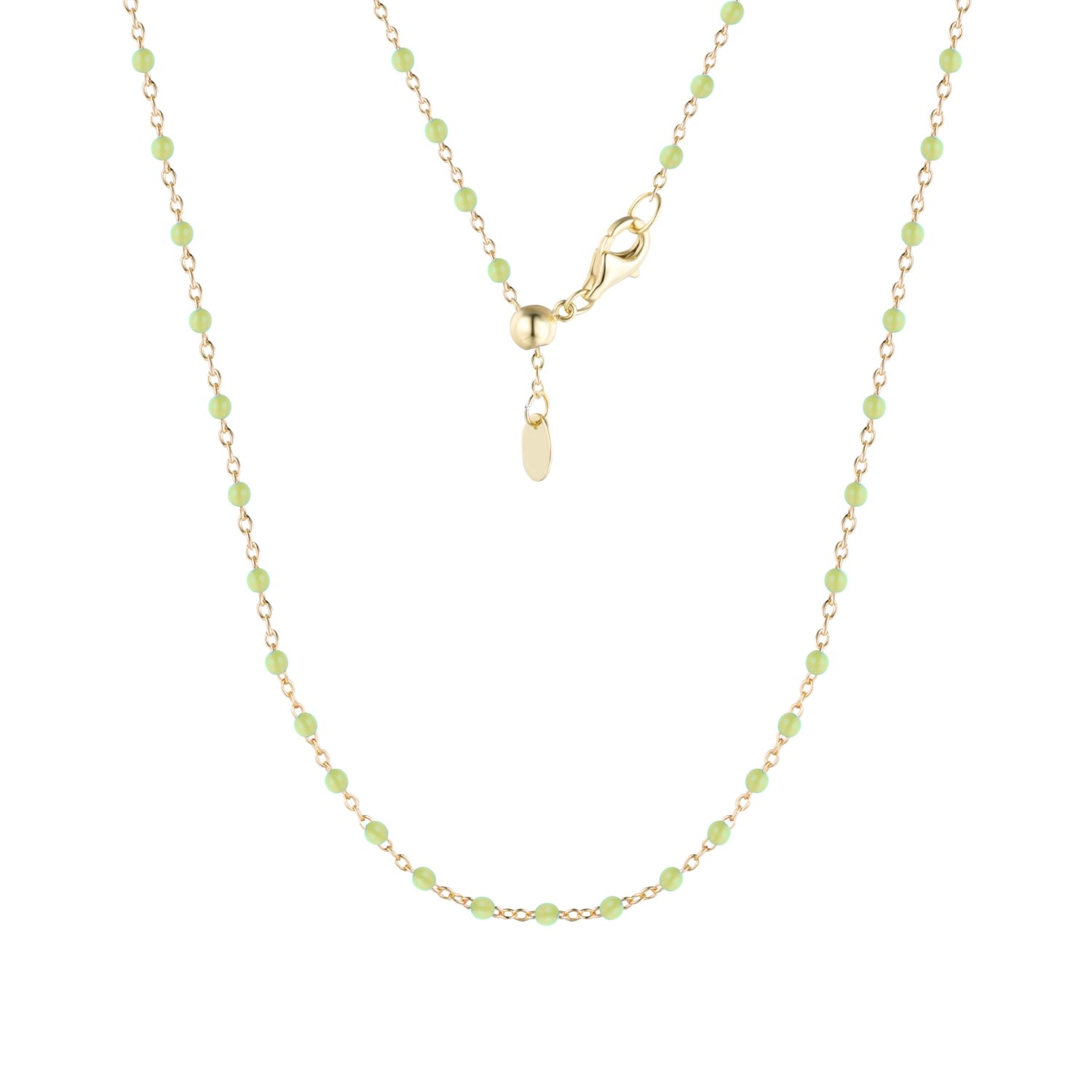 Women’s Enamel Beaded Chain Necklace - Green Kamaria