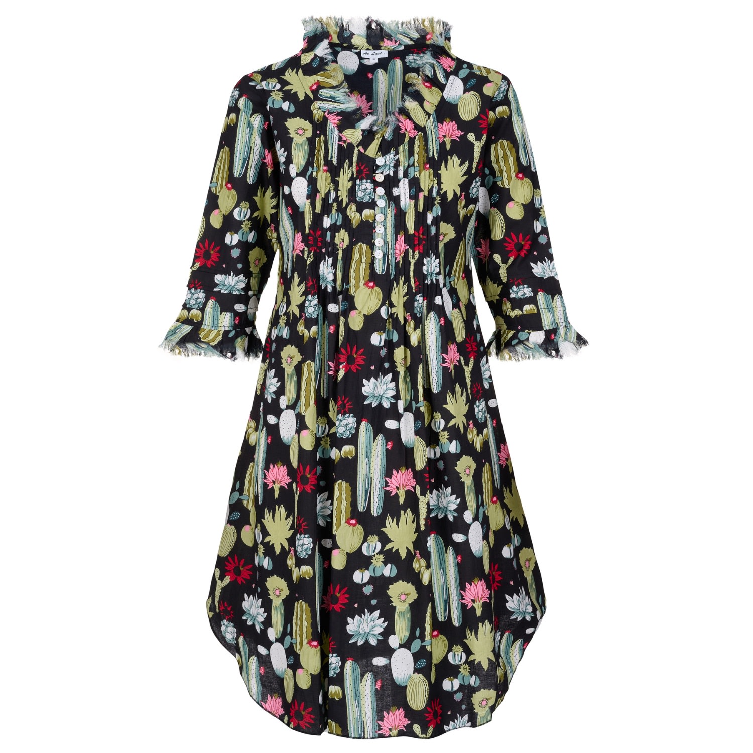 At Last... Women's Annabel Cotton Tunic In Black Cactus In Black
