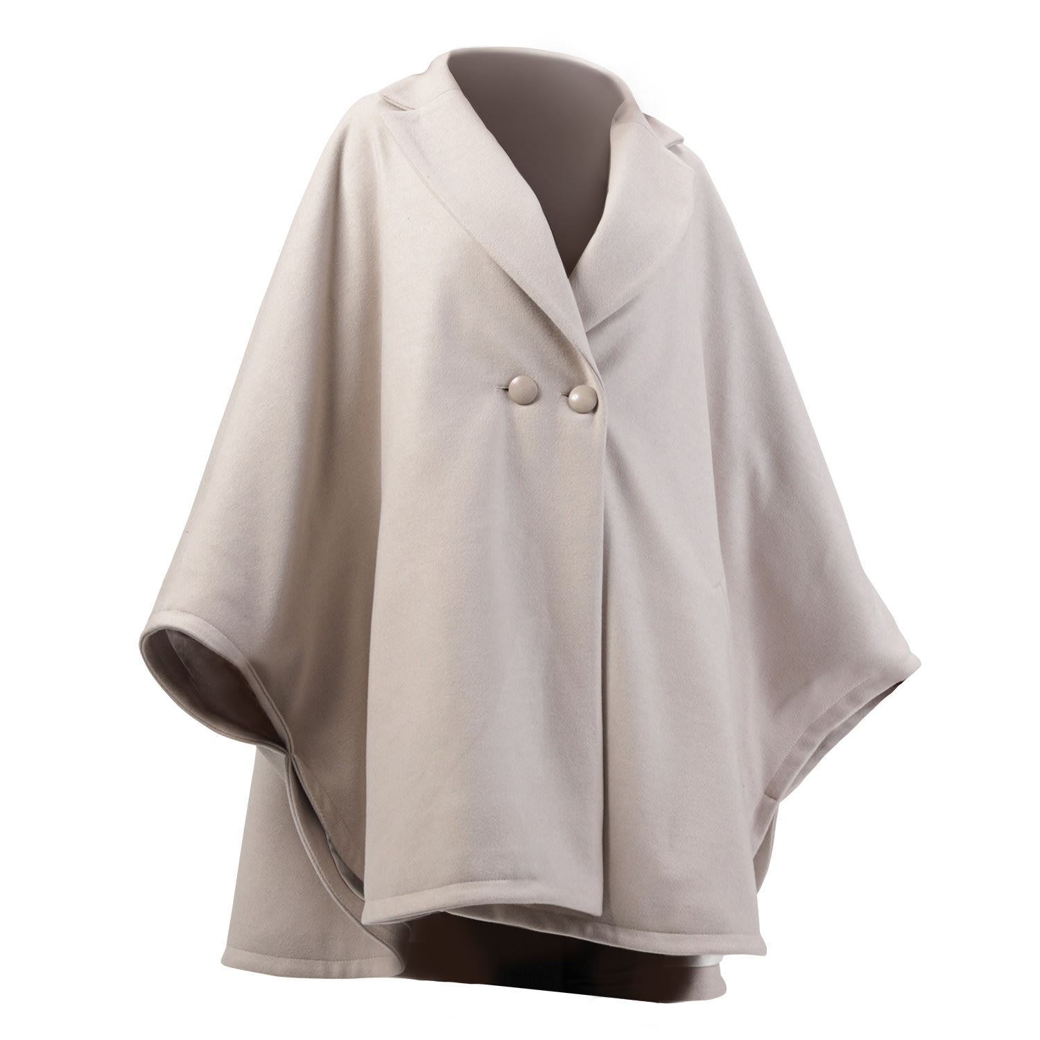 Nikka Place Women's Wool Poncho Cape Coat With Buttons In Off White In White