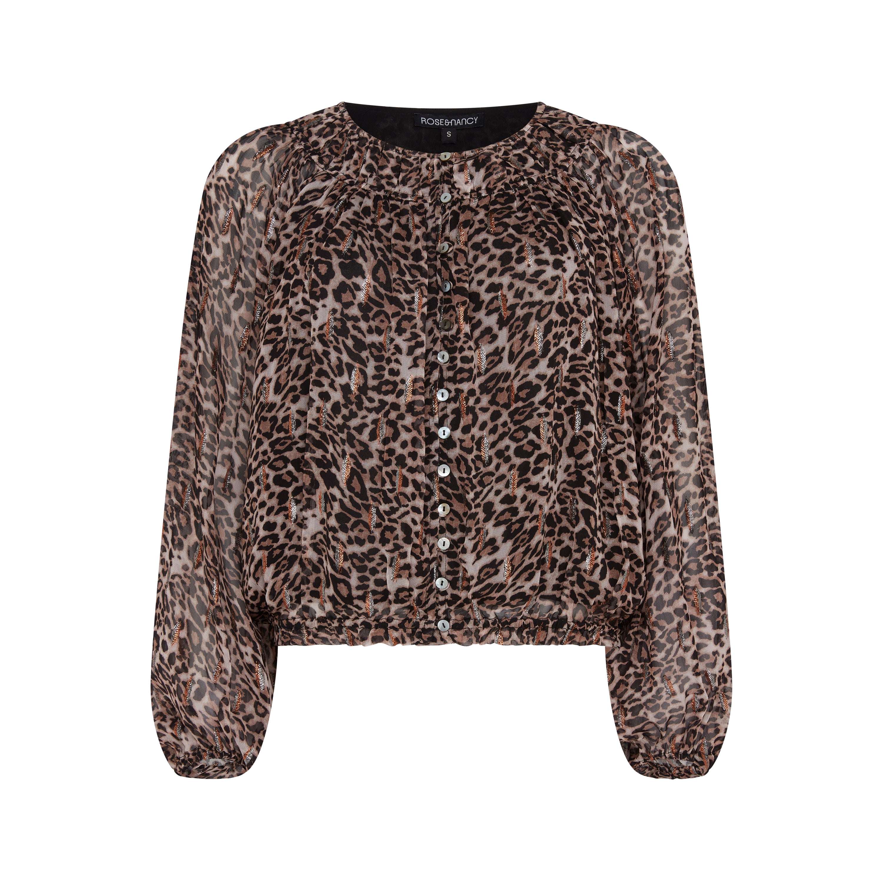 Rose & Nancy Women's Brown Sienna Print Blouson Blouse In Brown