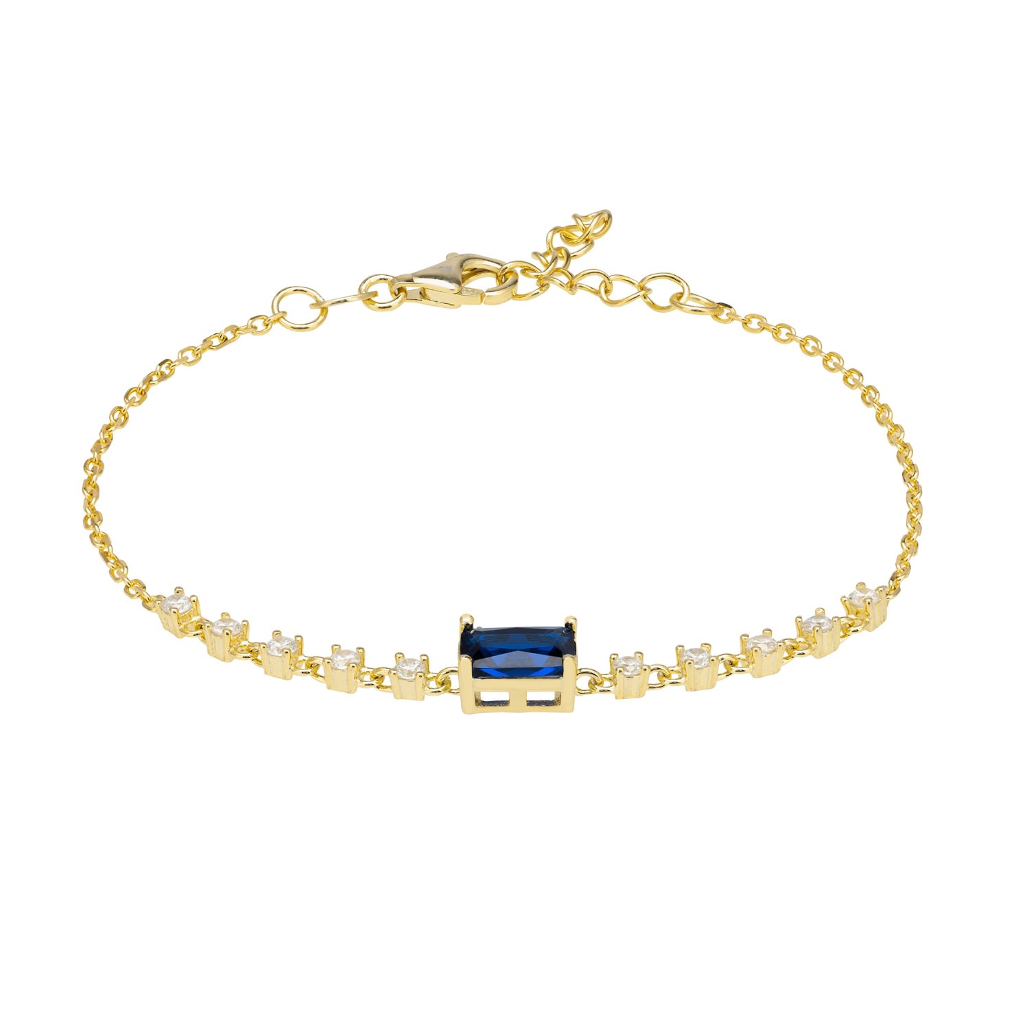 Women’s Gold / Blue / White Claudia Gemstone Bracelet Gold Sapphire Latelita