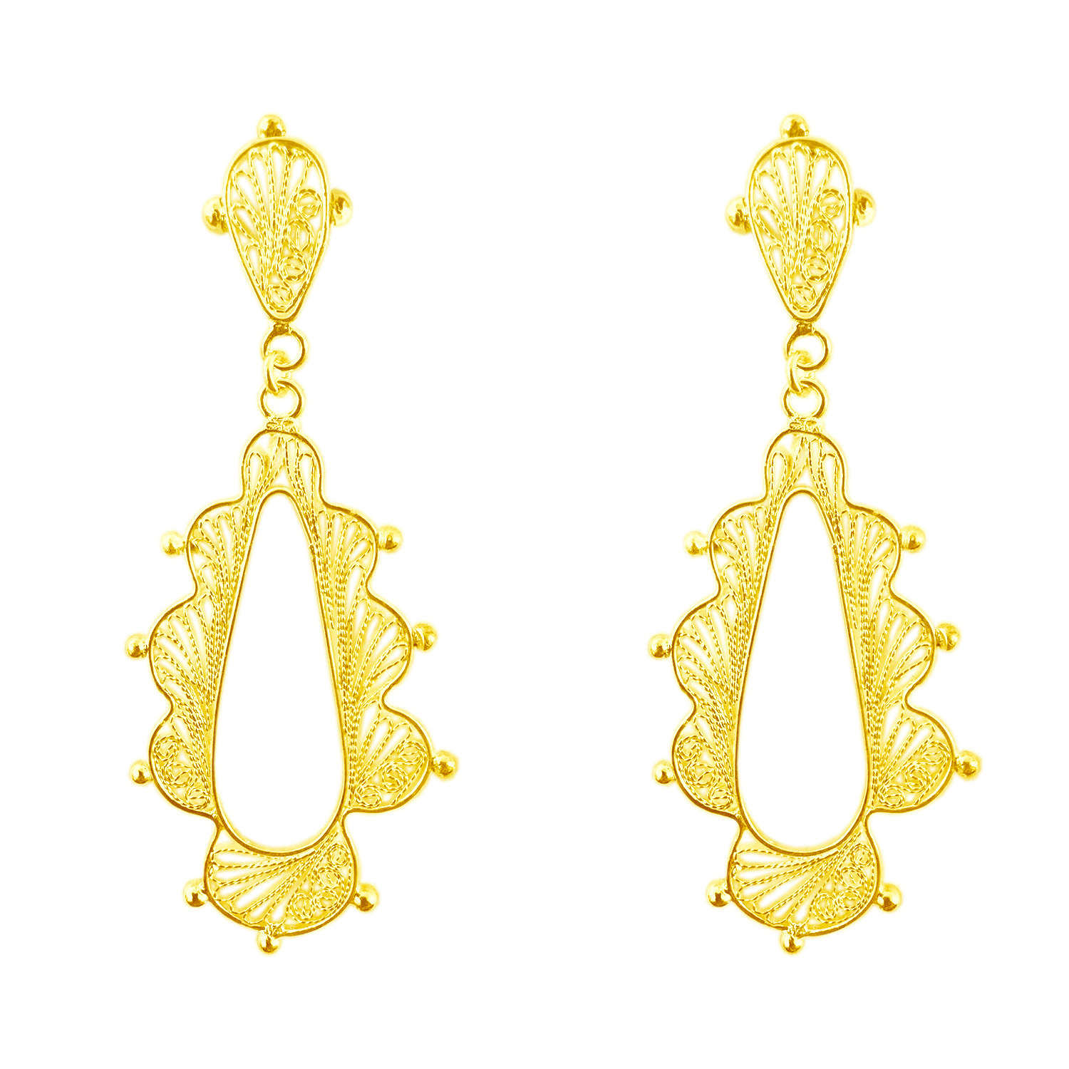 Mamba Women's Long Candelita Golden Earrings